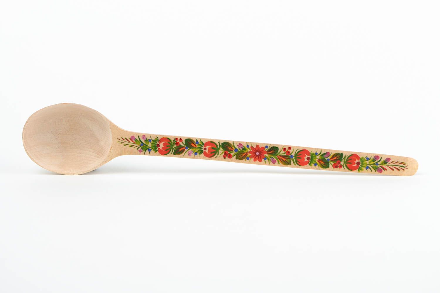 Cuchara de madera decorada hecha a mano utensilio de cocina accesorio de cocina foto 4