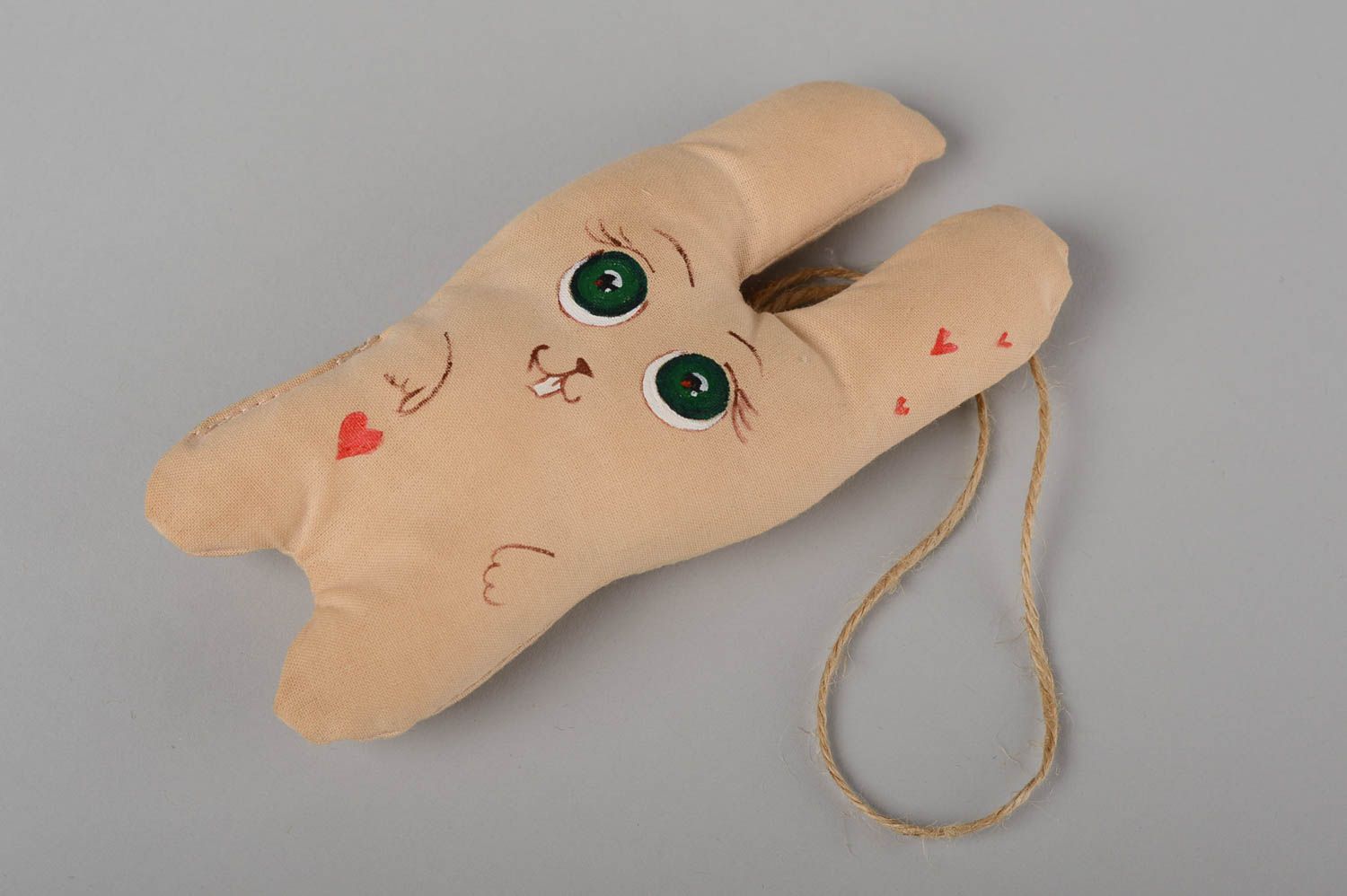 Handmade Kuscheltier Hase Stoff Spielzeug Geschenk für Kinder Deko Anhänger foto 2
