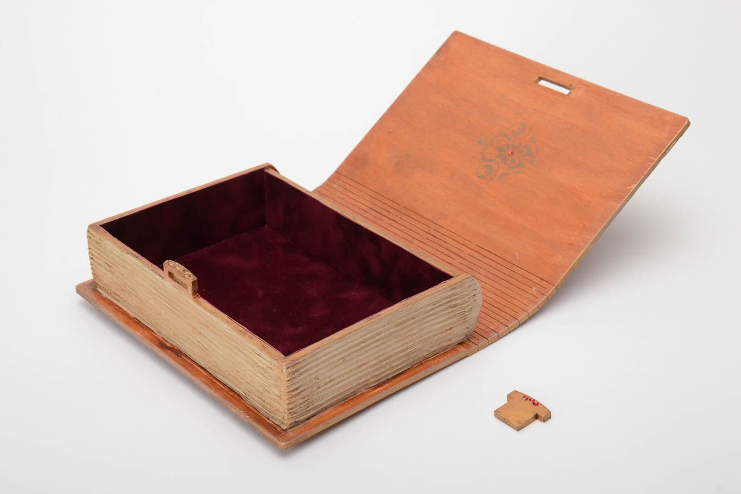 Boîte à bijoux insolite avec secret en forme de livre faite main style vintage photo 2