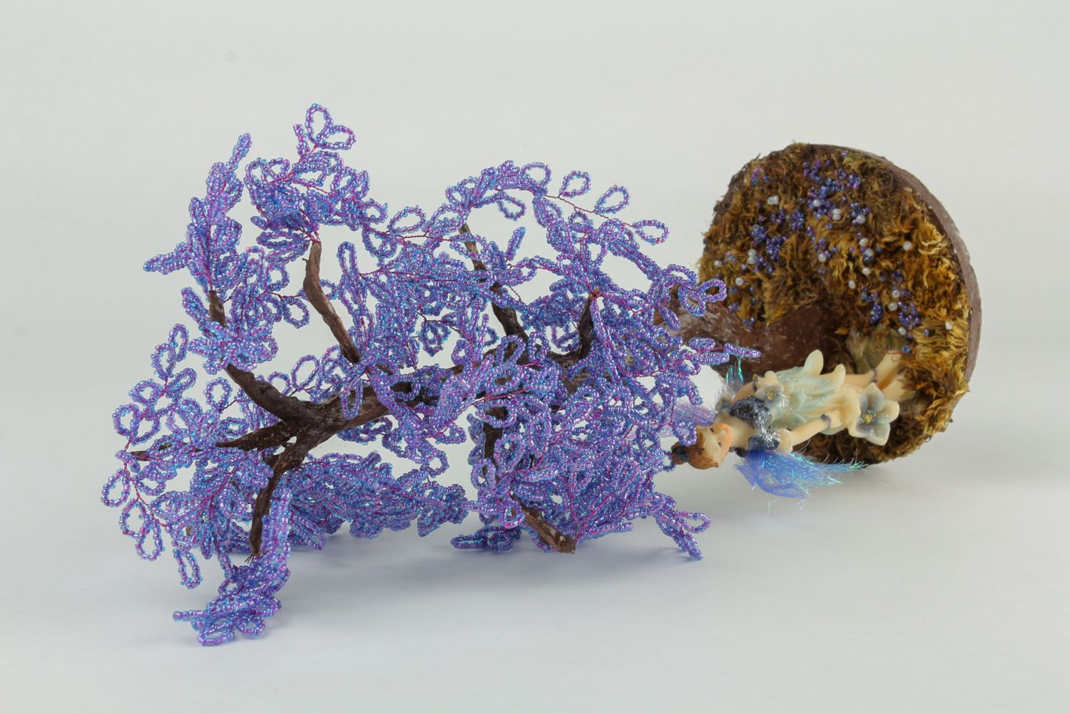 Arbre décoratif en perles de rocaille Rêve violet photo 4