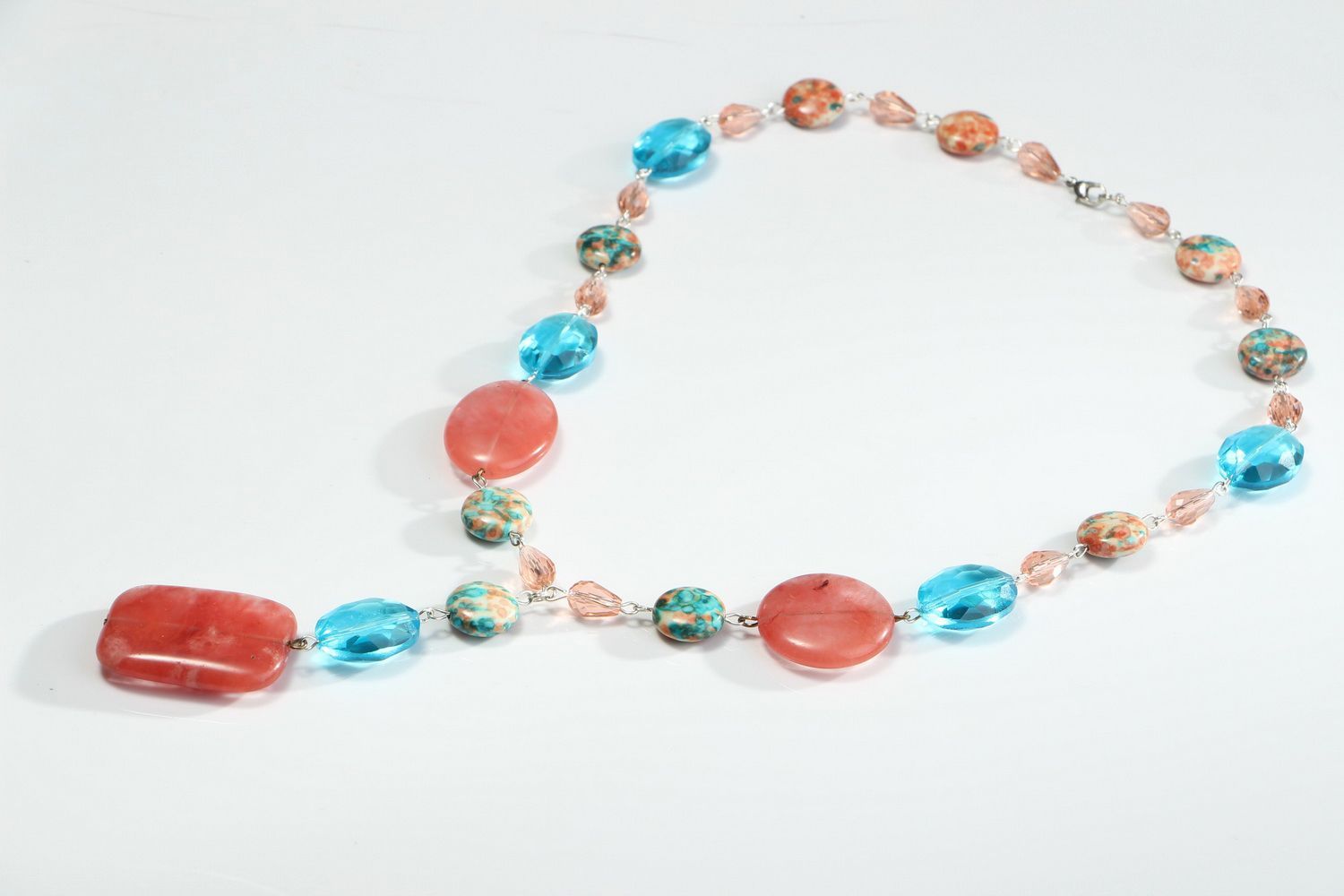 Long necklace with crystal and tourmaline photo 2