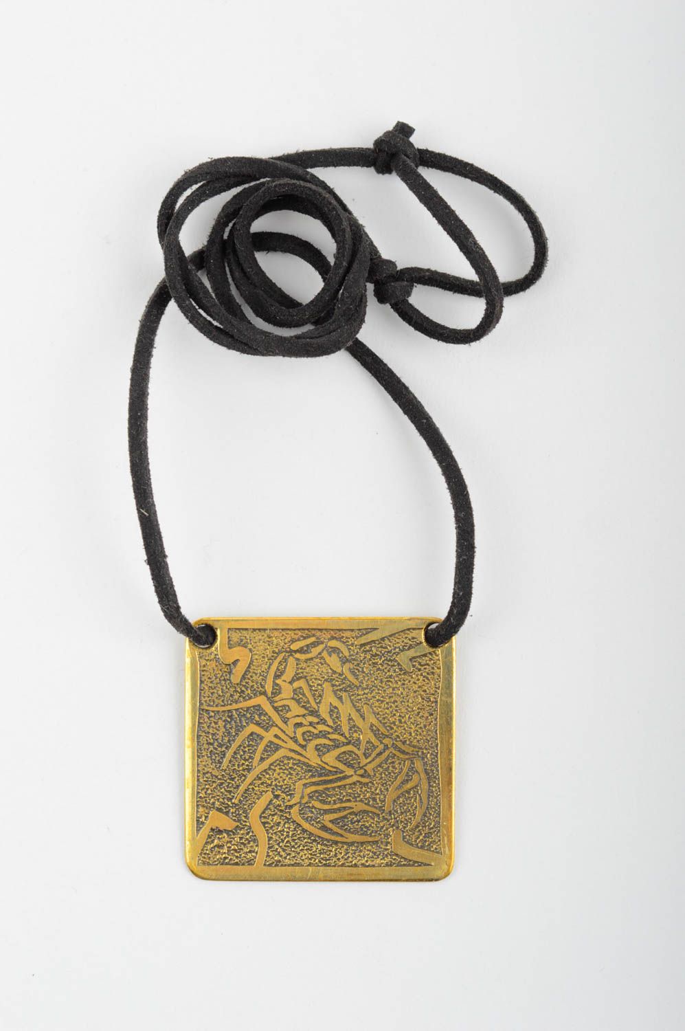 Handmade pendant made of brass designer metal accessory feminine pendant photo 2