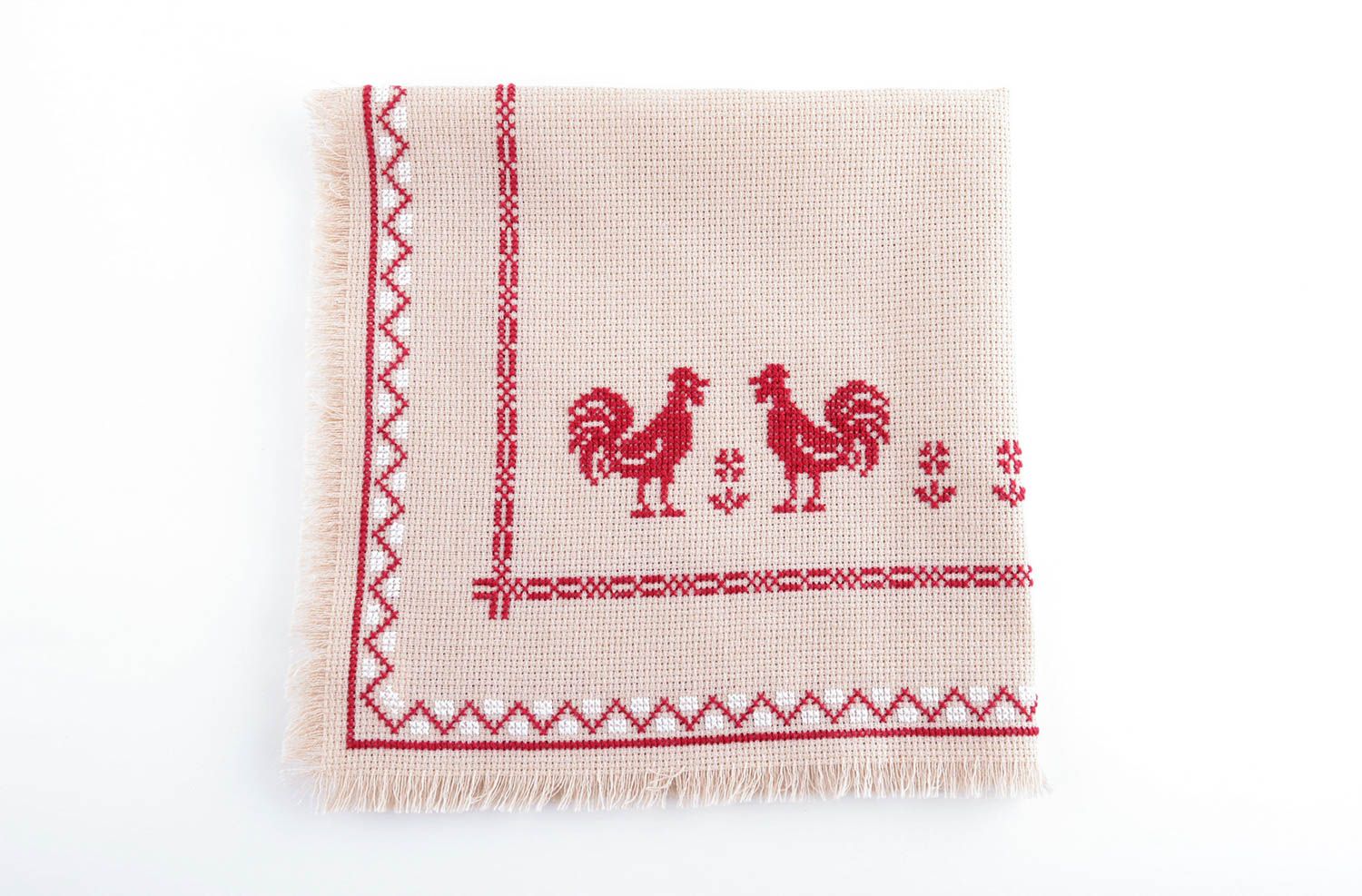 Handmade unusual embroidered napkin stylish interior decor bright table napkin photo 1