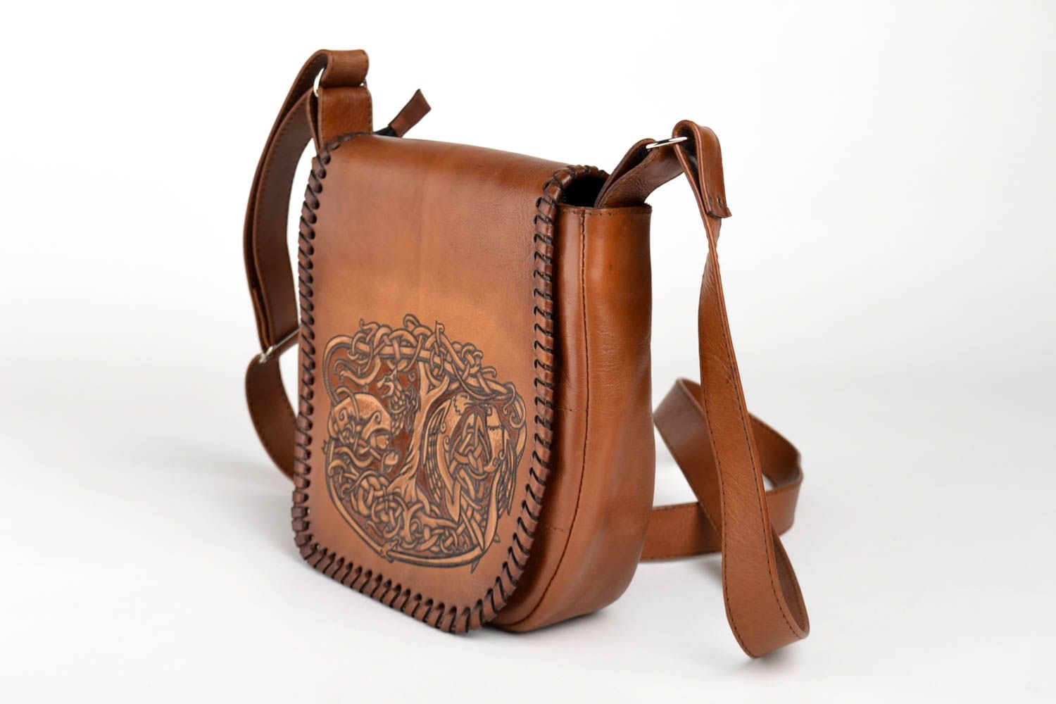 Handmade leather accessories stylish shoulder bag designer purse for women photo 3