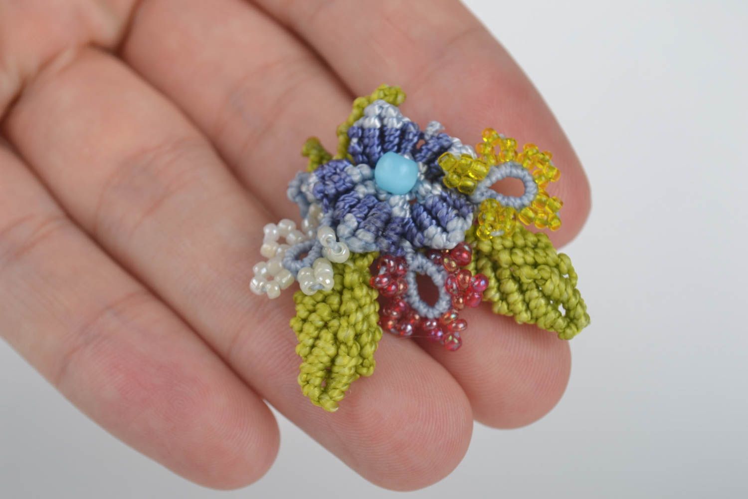 Beautiful handmade flower brooch jewelry brooch pin woven brooch gifts for her photo 5