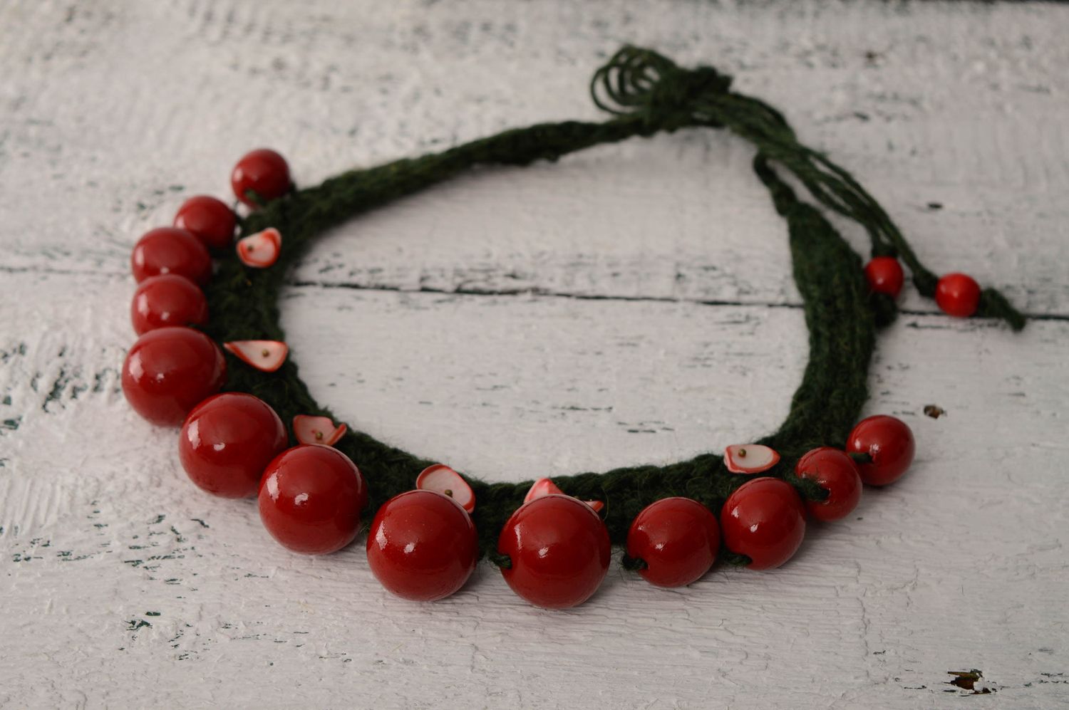 Crochet necklace in eco style photo 4