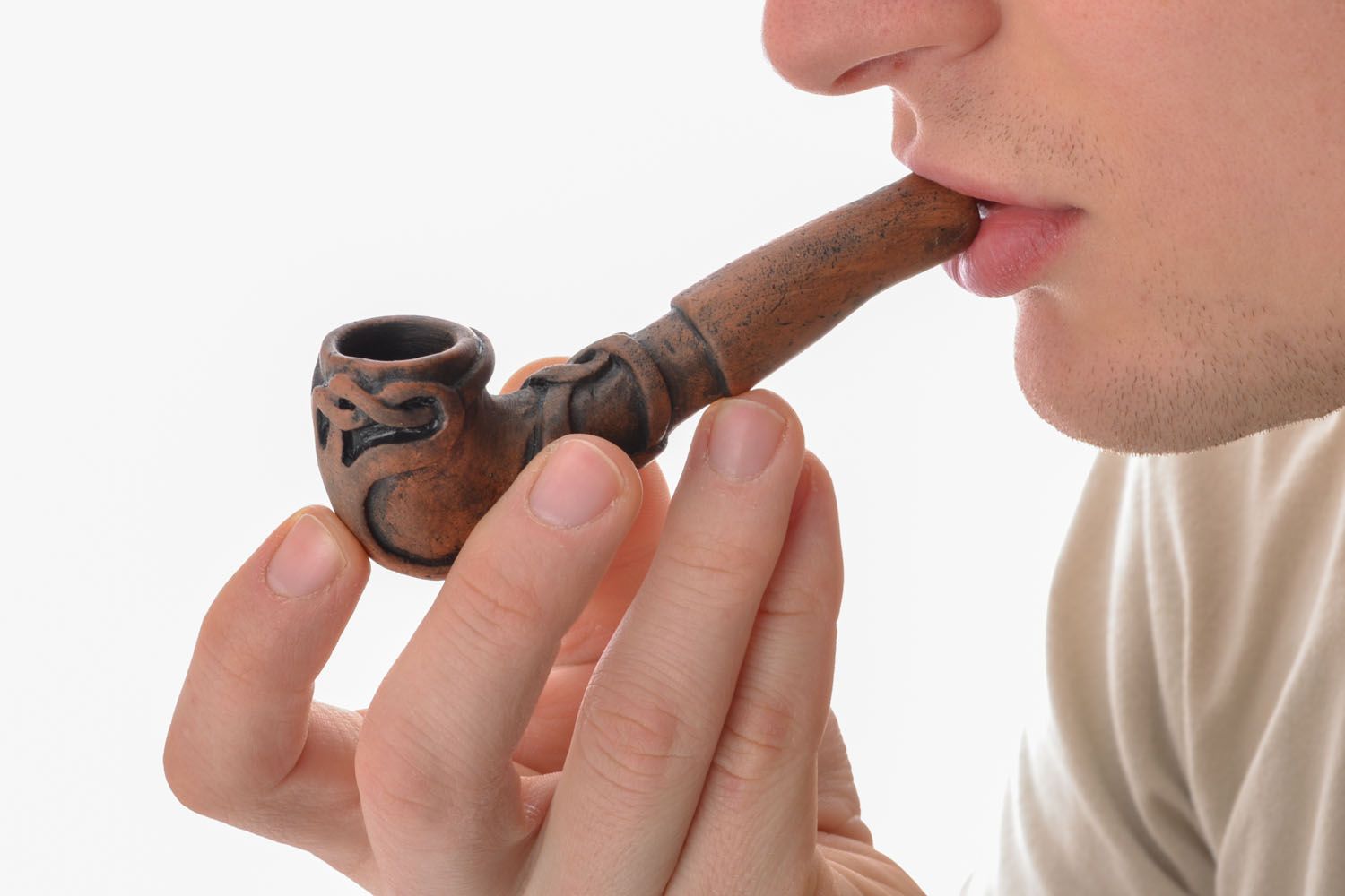 Small ceramic tobacco pipe photo 5