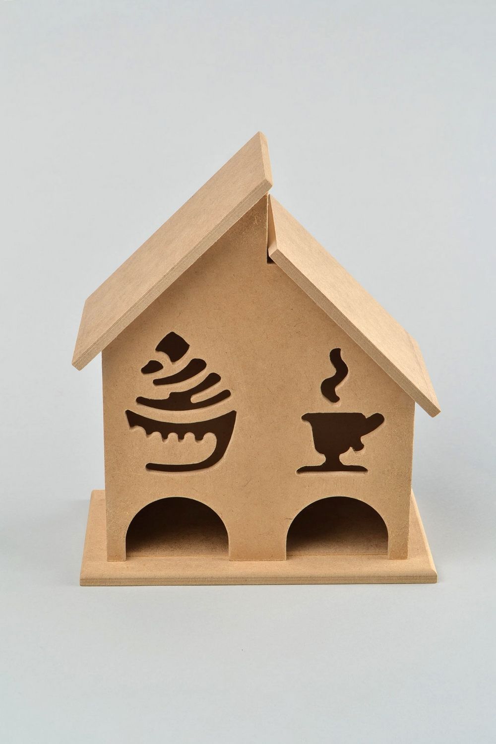 Casetta di legno per tè fatta a mano casetta per bustine di tè semilavorato foto 4