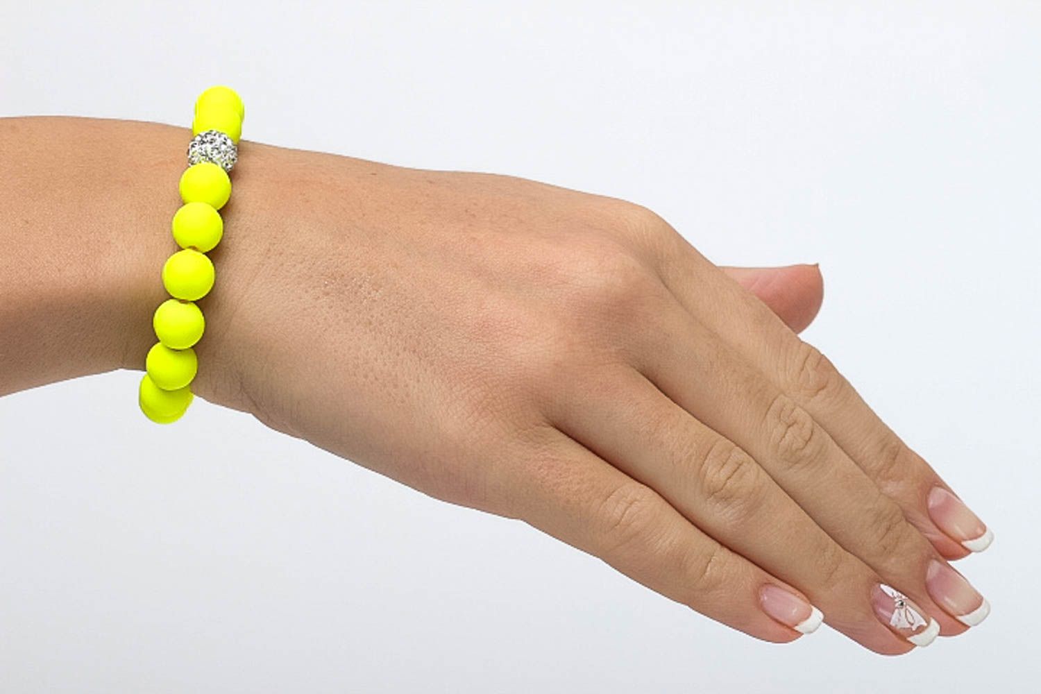 Bracelet mode Bijou fait main jaune éclatant Accessoire femme Citron design photo 5