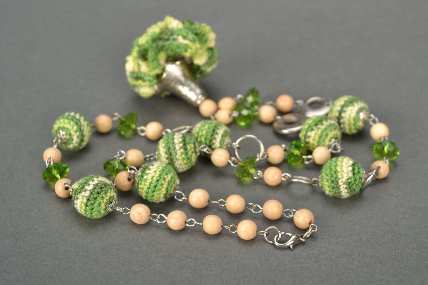 Crocheted beaded necklace photo 5