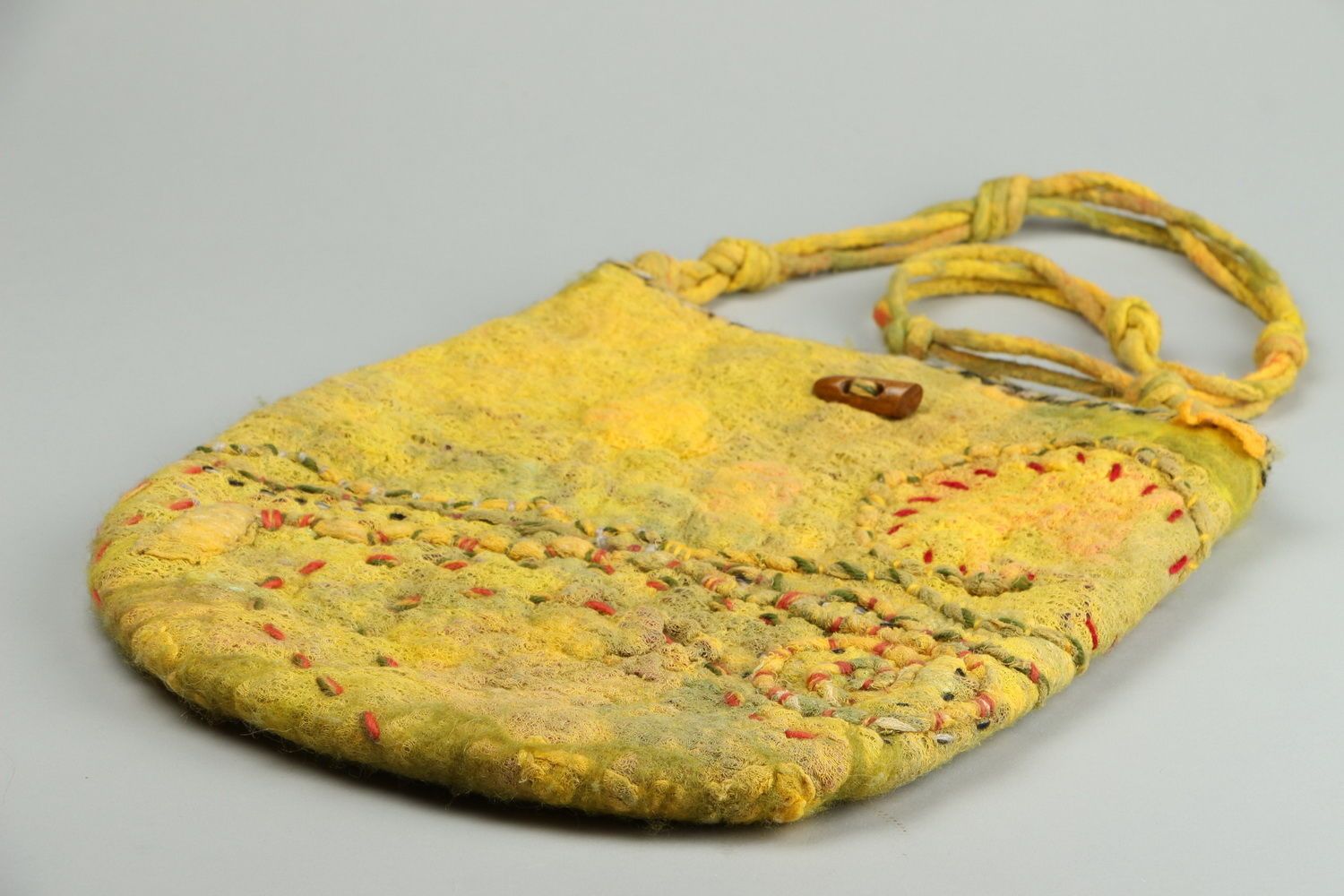 Ethnic bag made of felted wool and gauze Colors of Autumn photo 3