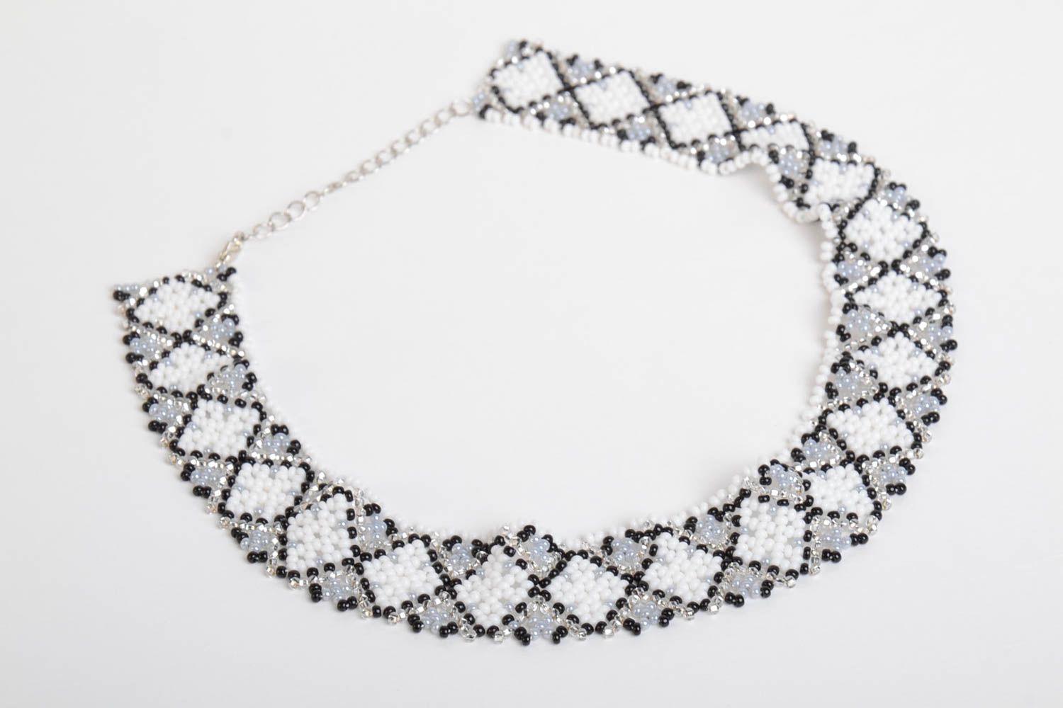 Handmade Collier Halskette Schmuck aus Rocailles Accessoire für Frauen originell foto 4