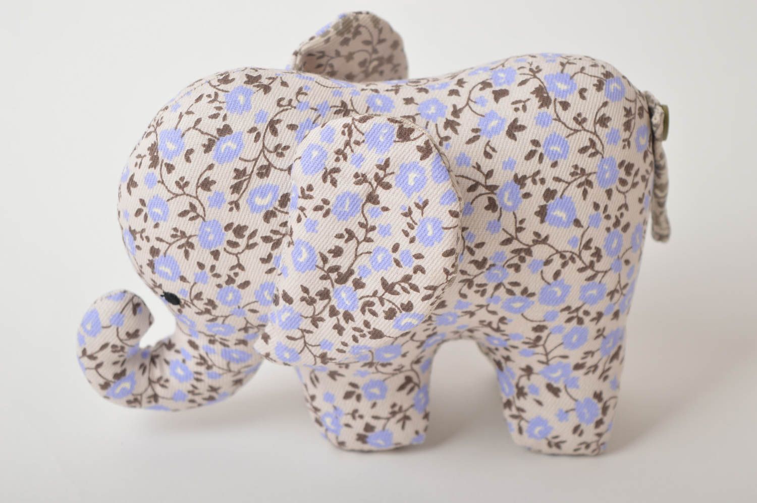 Juguete artesanal de tela elefante de peluche con estampado regalo para niños  foto 2