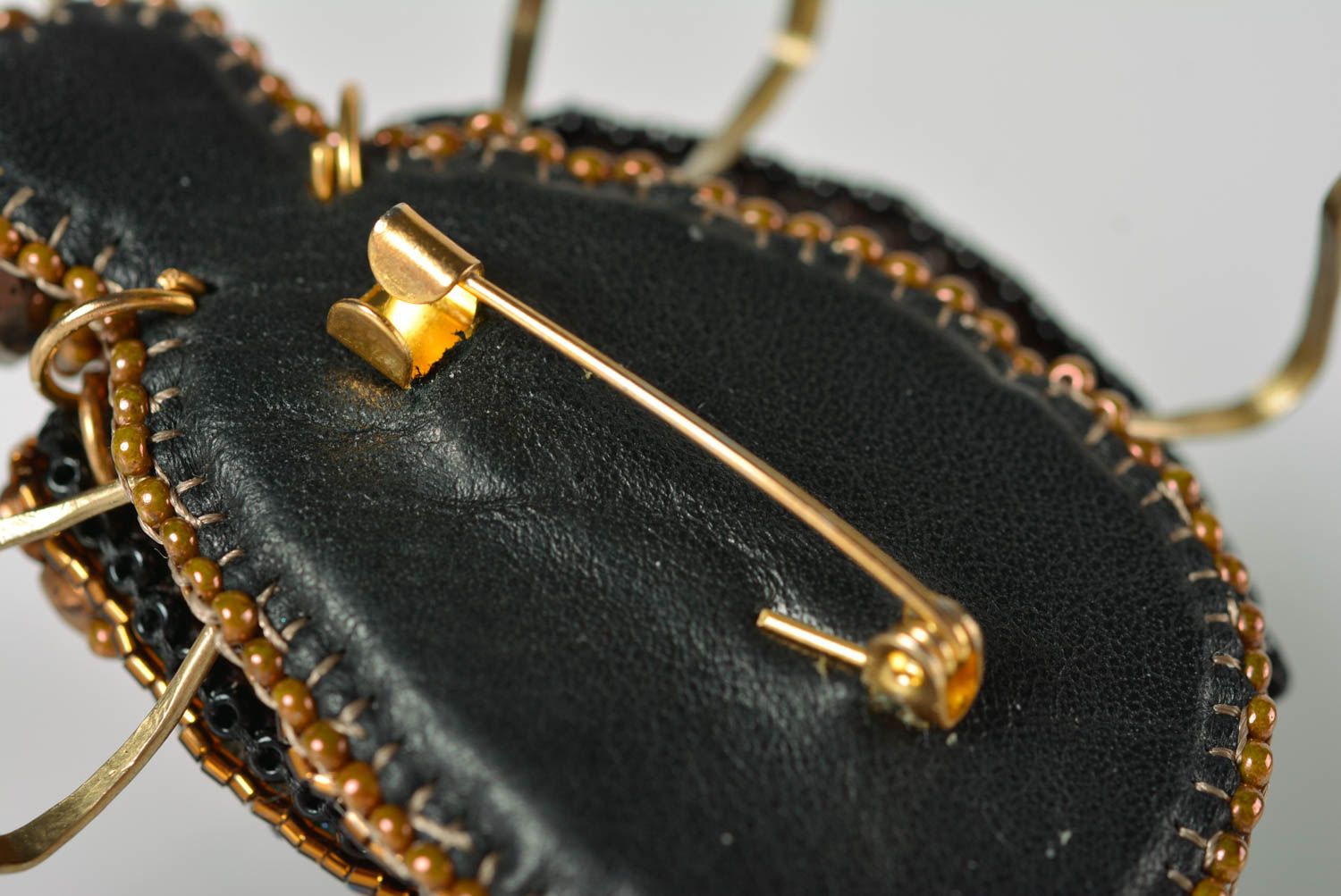 Handmade brooch designer brooch beaded accessory gift for women unusual brooch photo 5
