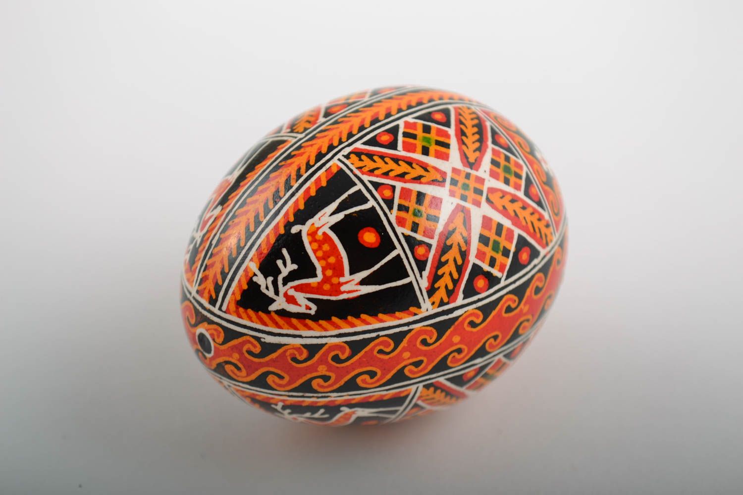 Beautiful homemade painted Easter egg with elks drawing photo 4