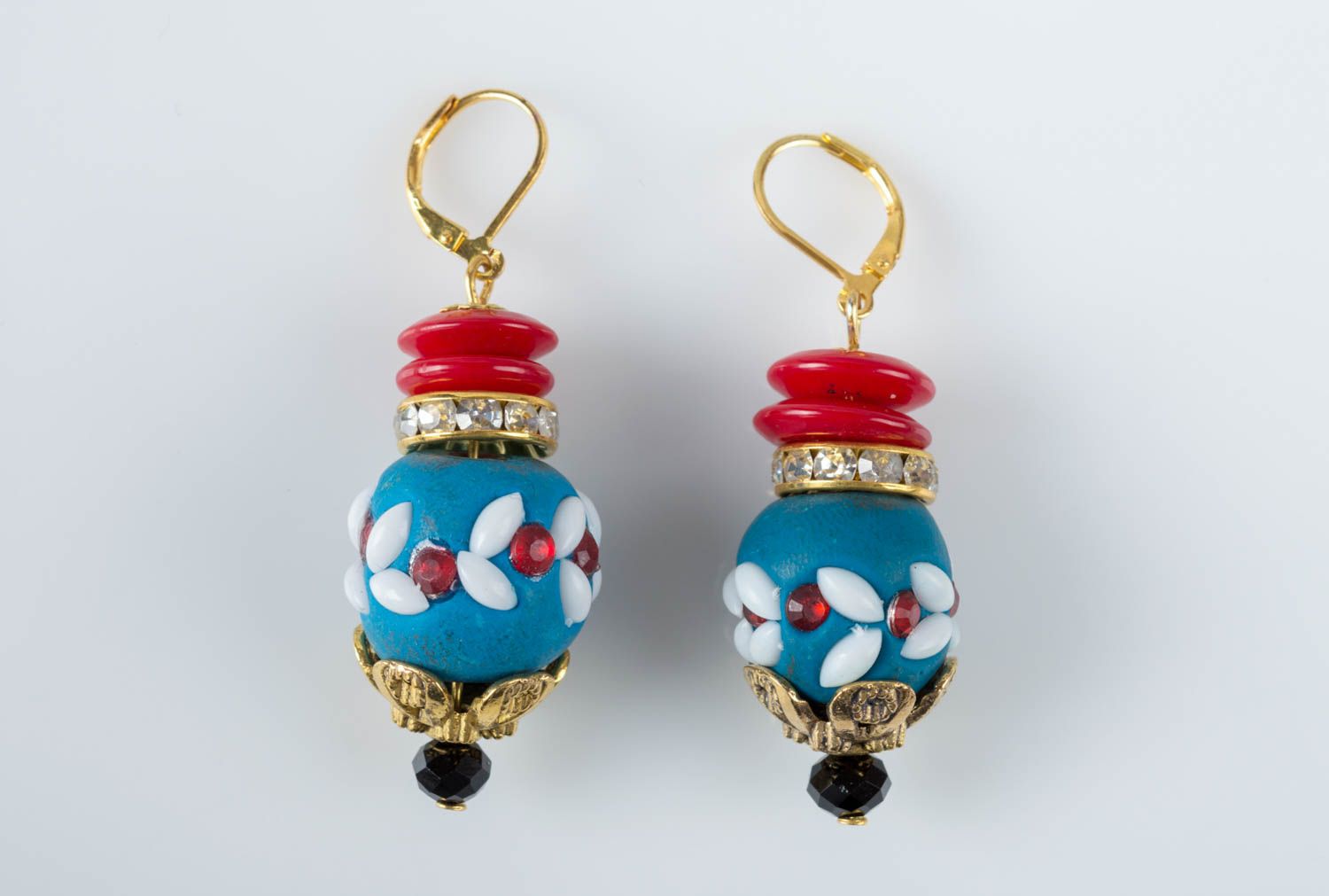 Handmade plastic bead earrings beautiful jewellery designer jewelry for her photo 2