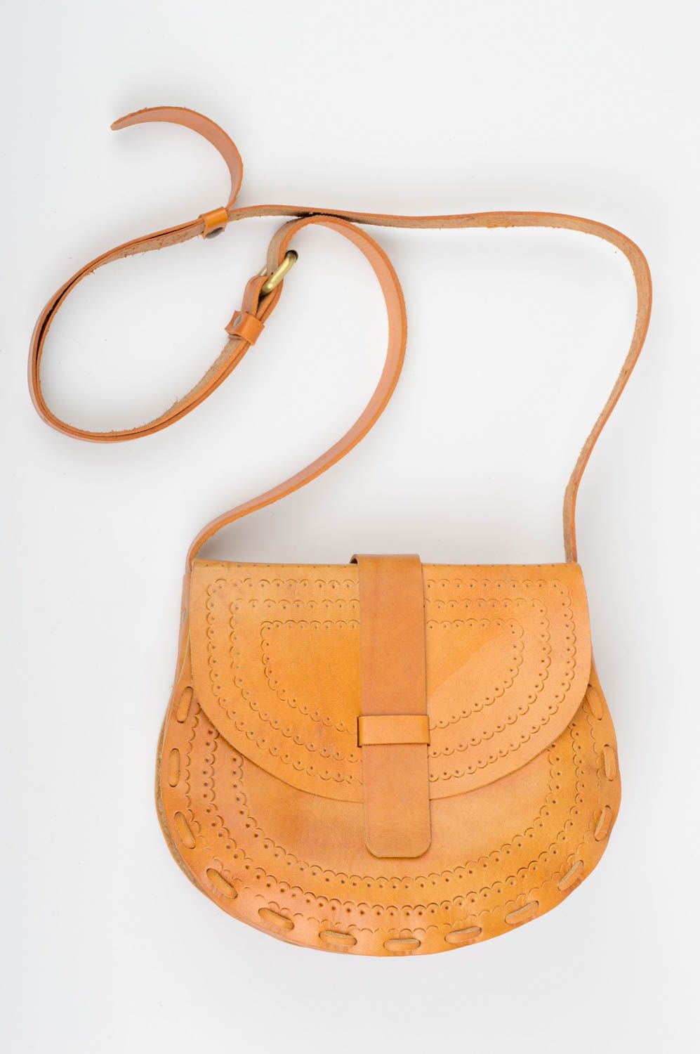 Shoulder bag handmade leather purse brown ladys bag laconic purse nice gift photo 4