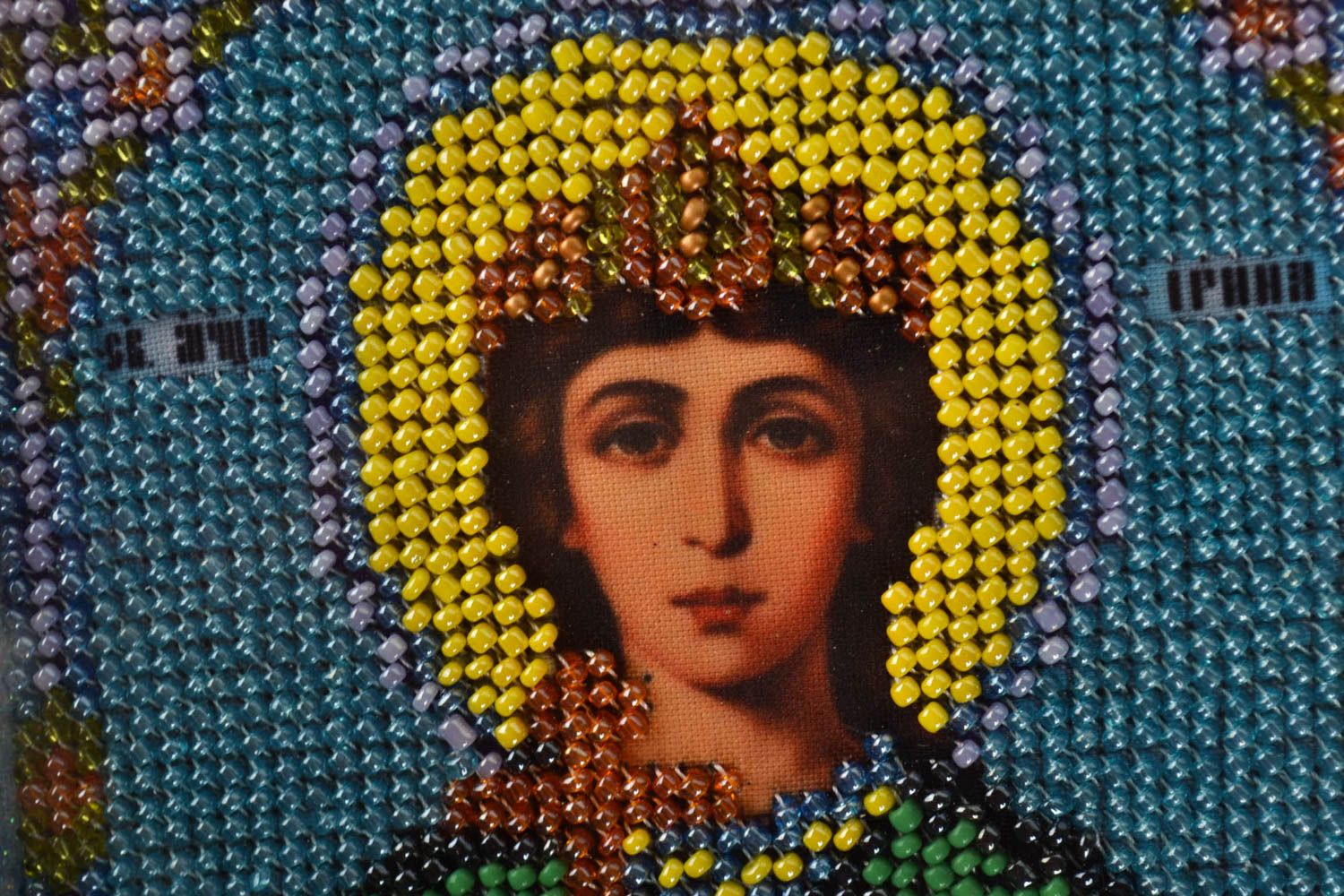 Icono ortodoxo hecho a mano cuadro religioso bordado regalo para amigo  foto 2