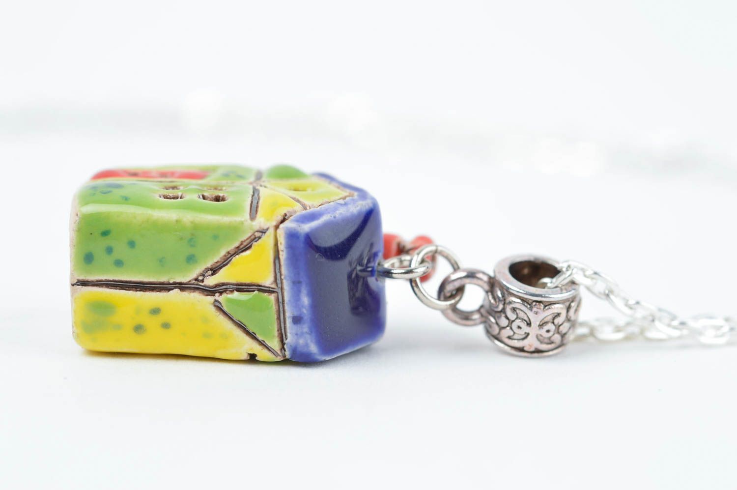 Ceramic pendant handmade bright house accessory feminine designer jewelry photo 2