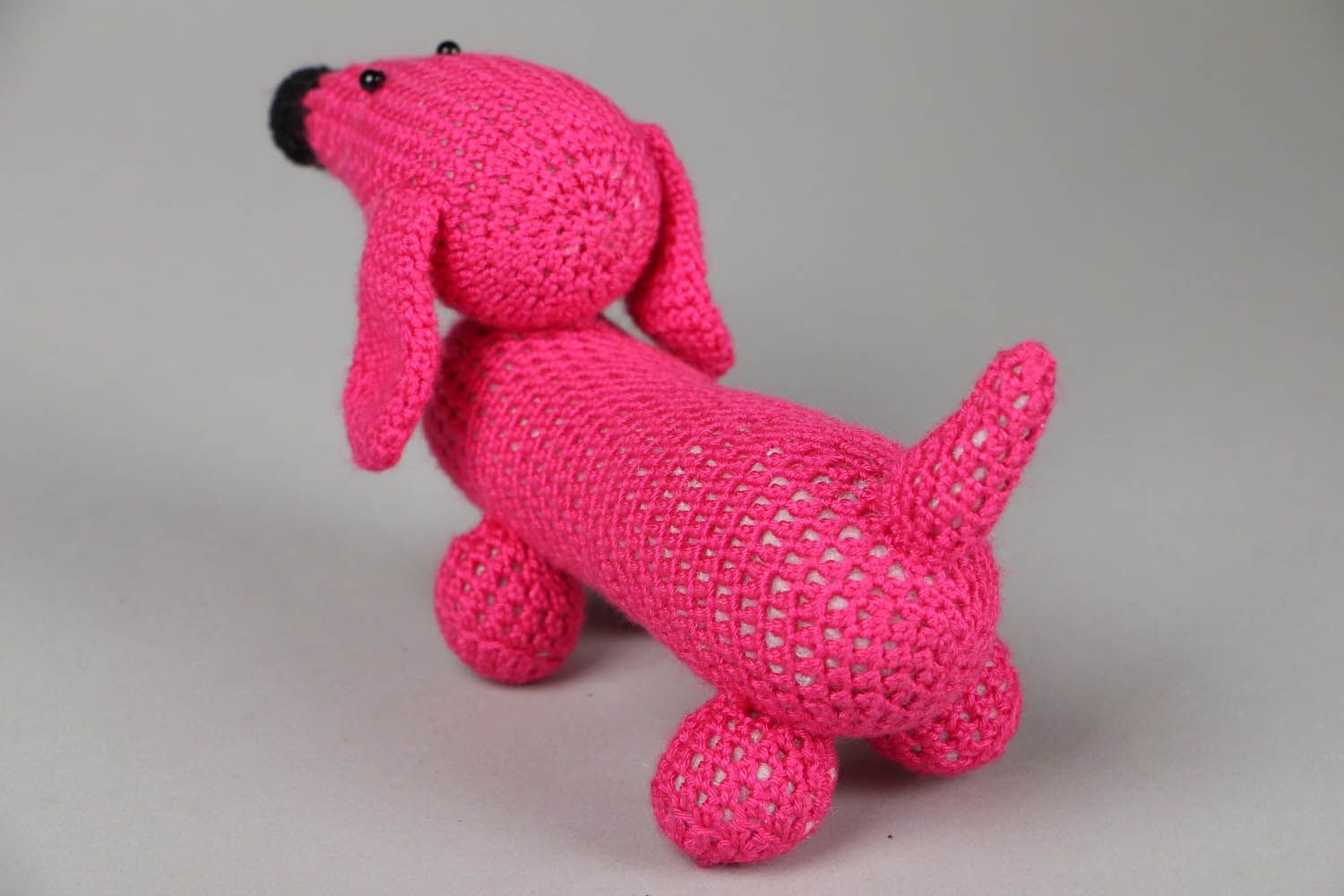 Pink dachshund toy photo 3