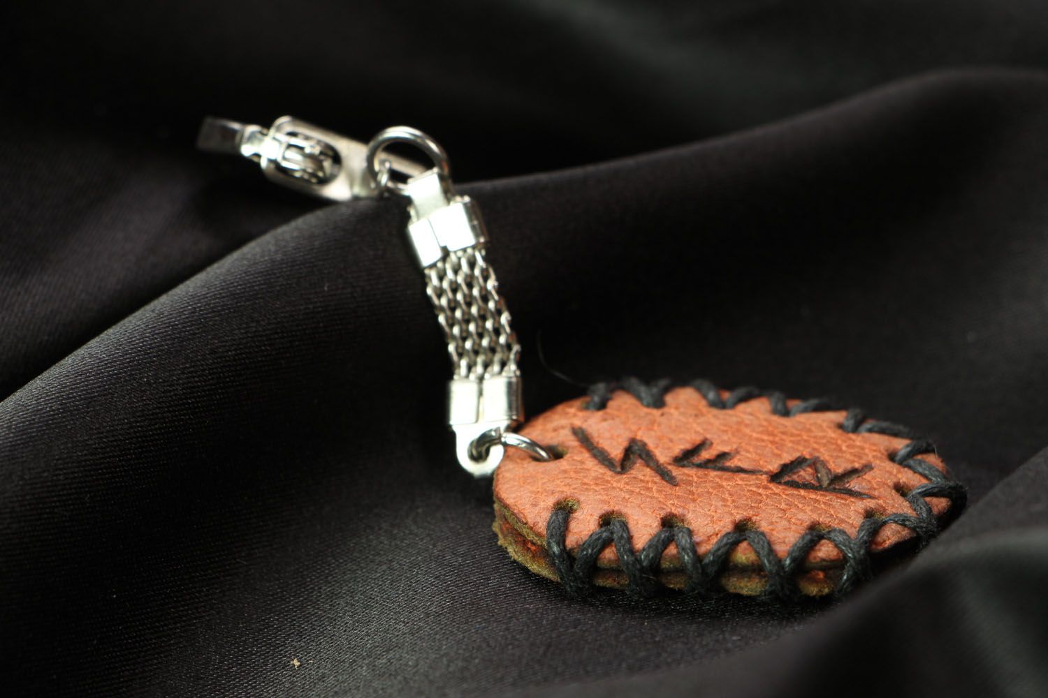 Homemade leather keychain photo 2