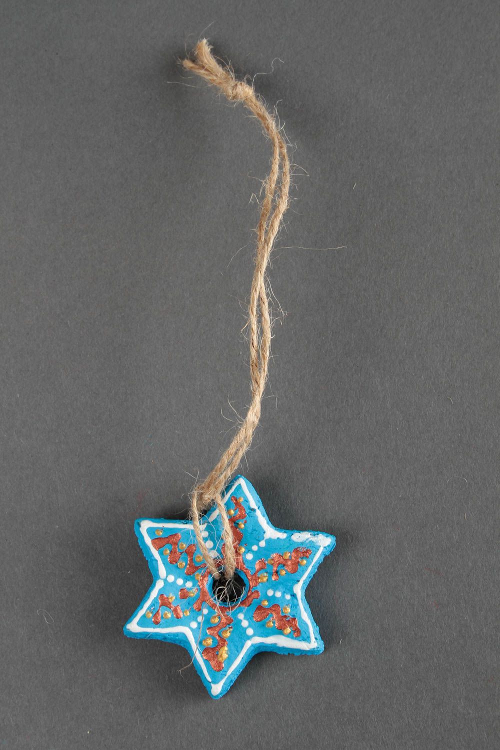 Figura decorativa hecha a mano azul decoración para Año Nuevo regalo artesanal  foto 3