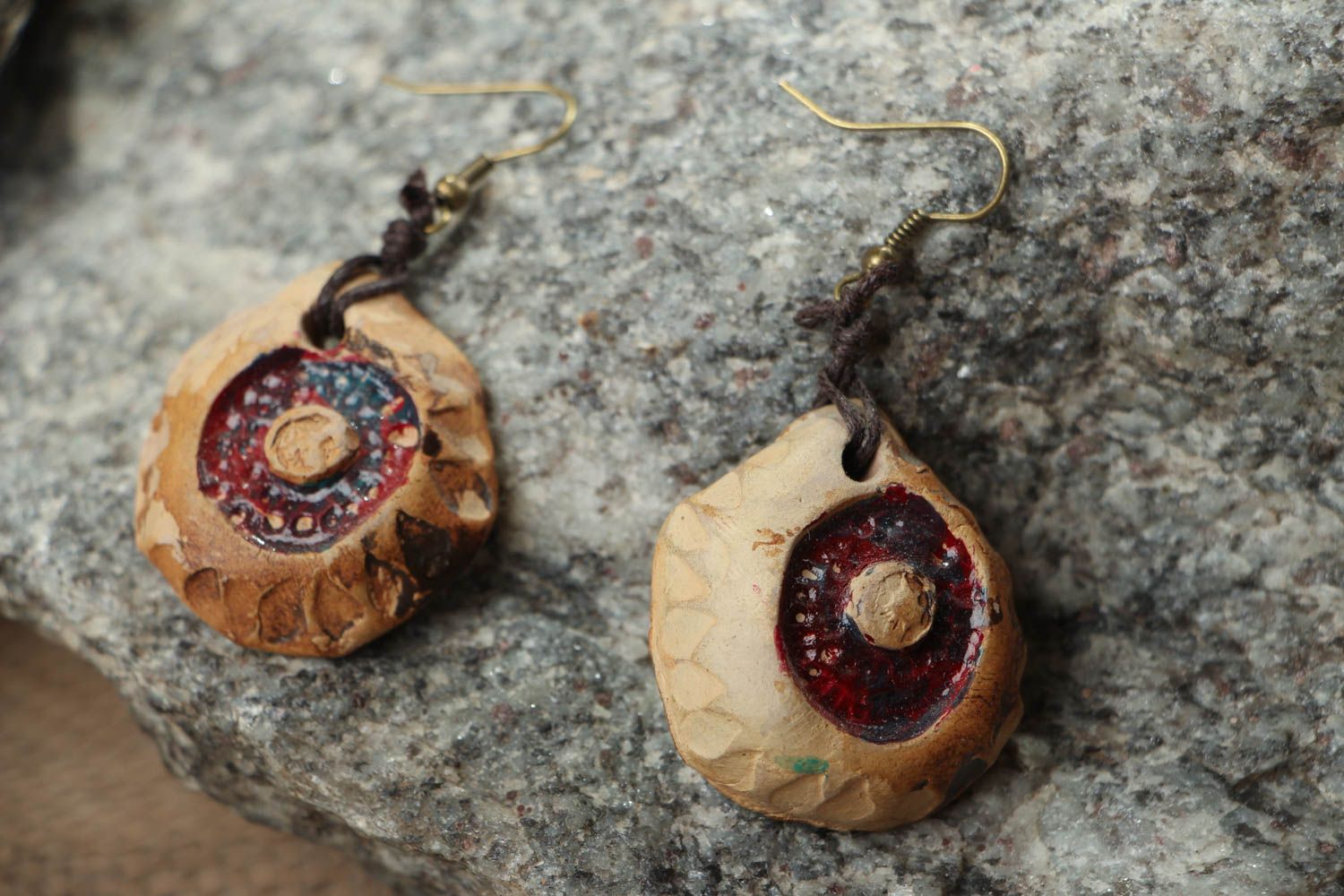Ceramic earrings with charms photo 4