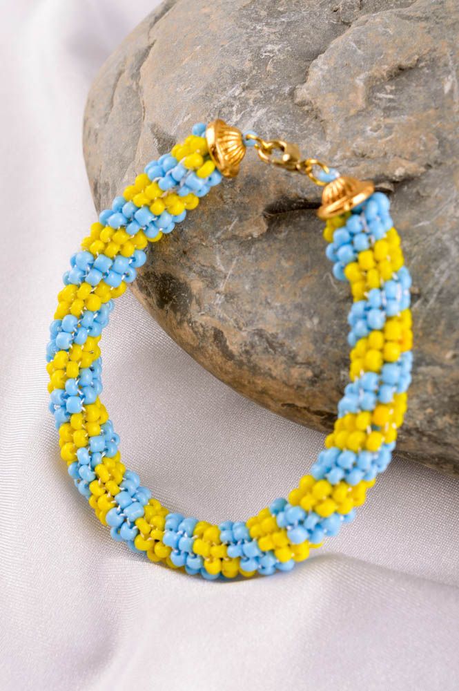 Bracelet tendance Bijou fait main bicolore en perles de rocaille Cadeau femme photo 1