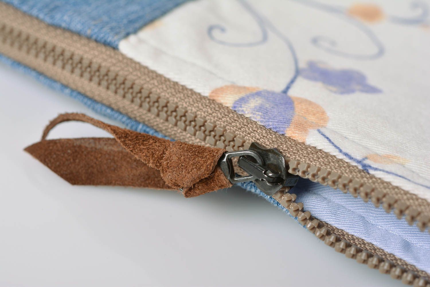 Small handmade fabric clutch bag designer female blue purse evening accessory photo 3