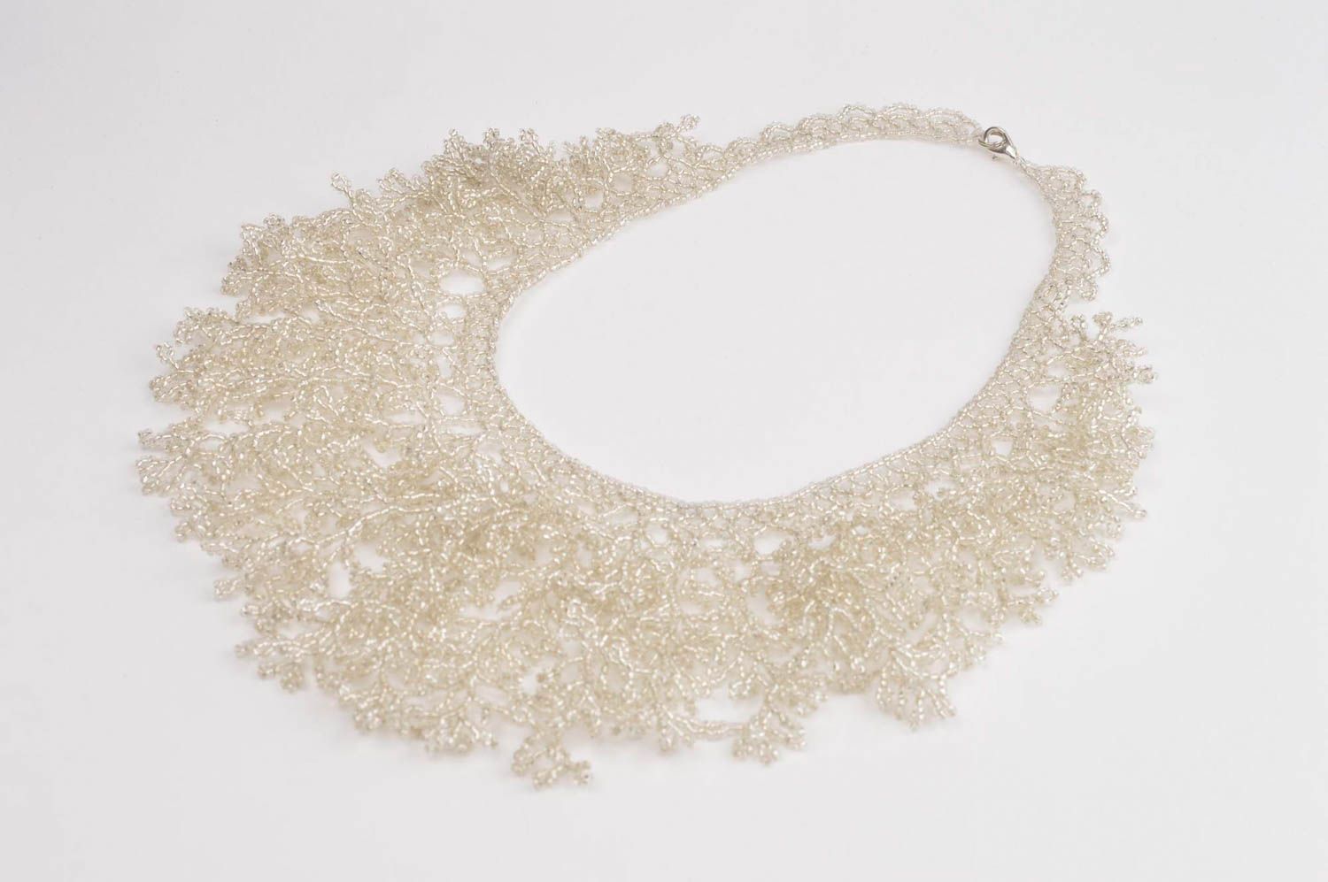 Delicate necklace stylish bijouterie seed bead necklace fashion lacy necklace photo 2