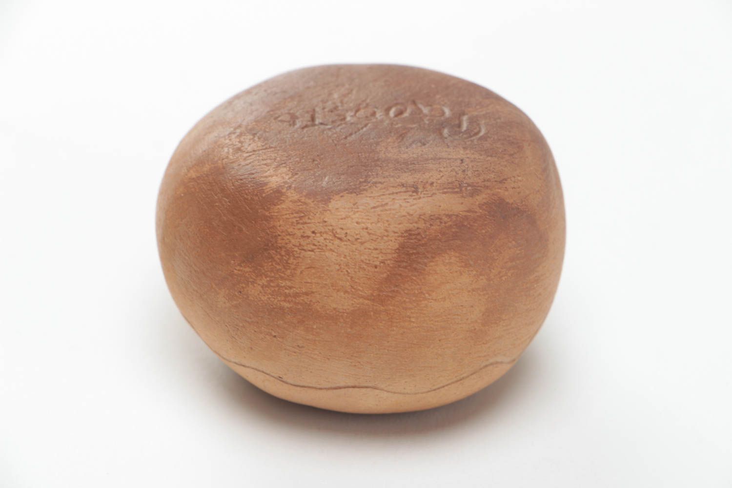 Pote de arcilla sin tapa pequeño artesanal marrón para decoración foto 3