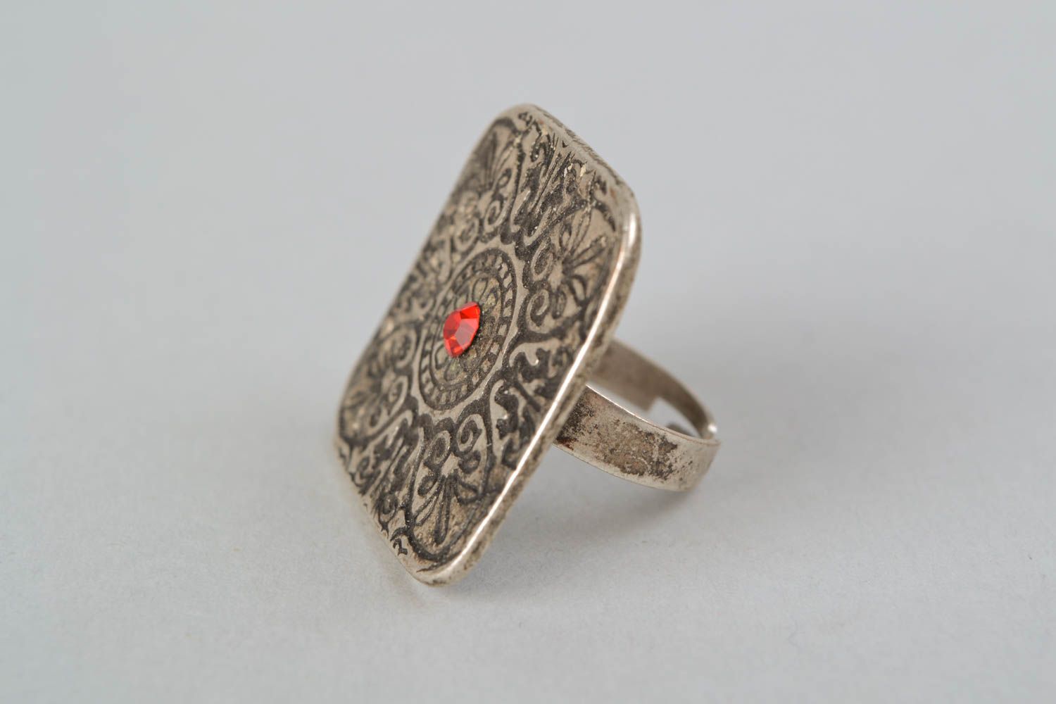 Unusual square ring in ethnic style photo 3