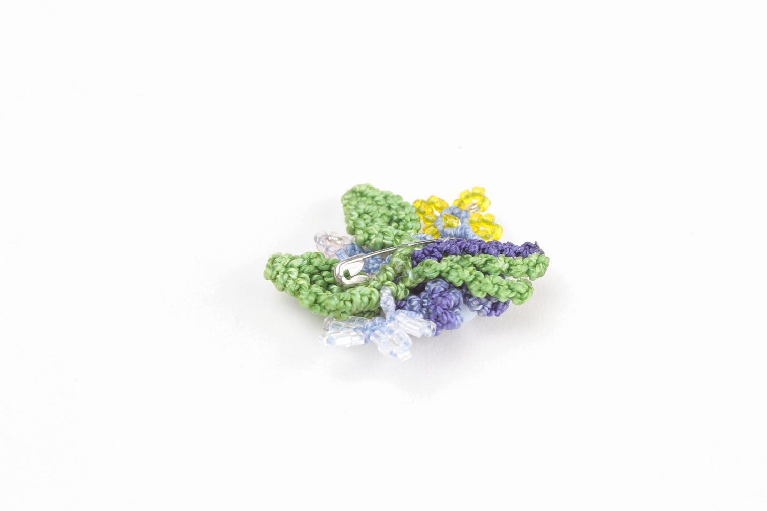 Small textile brooch photo 3