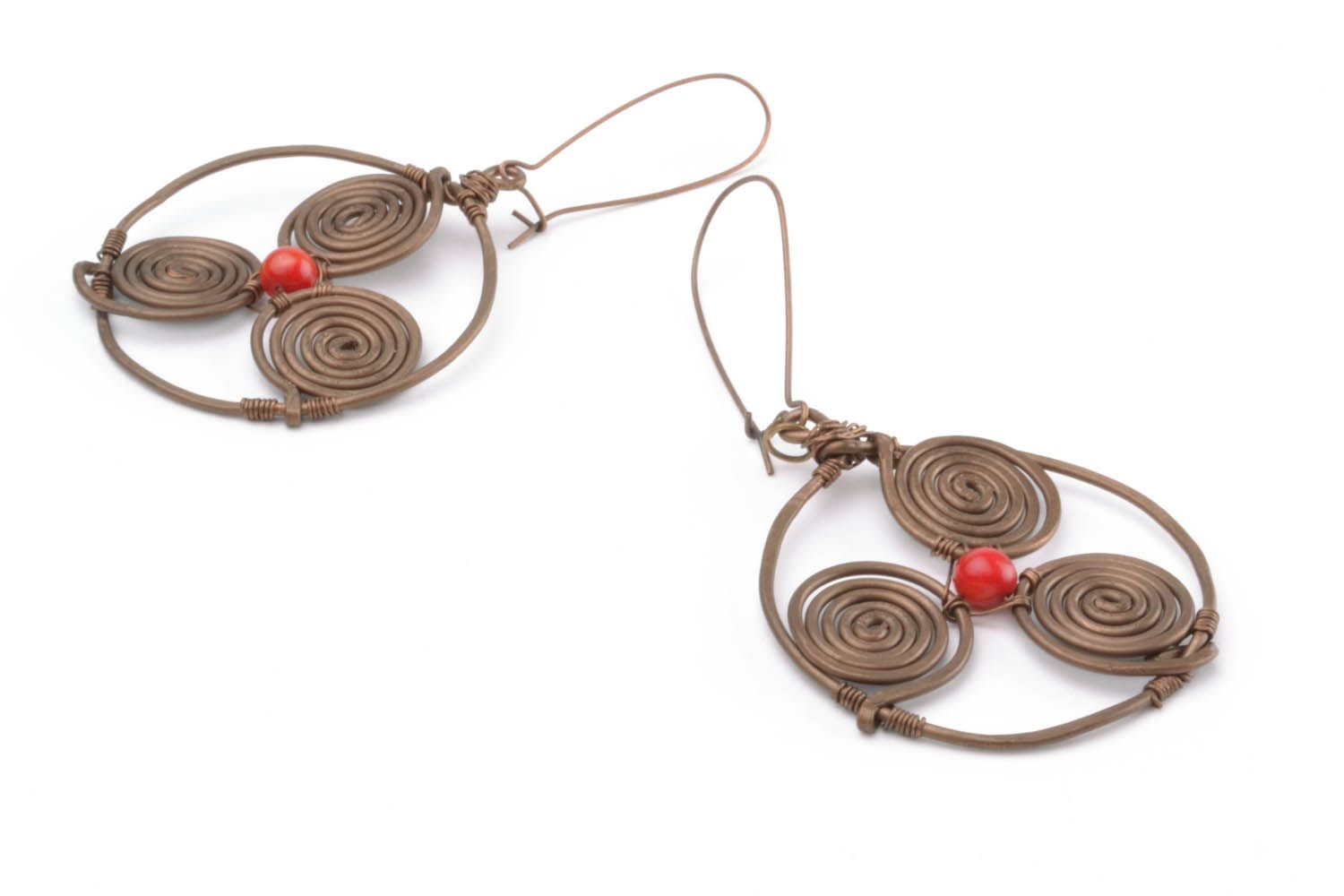Ethnic copper earrings  photo 5
