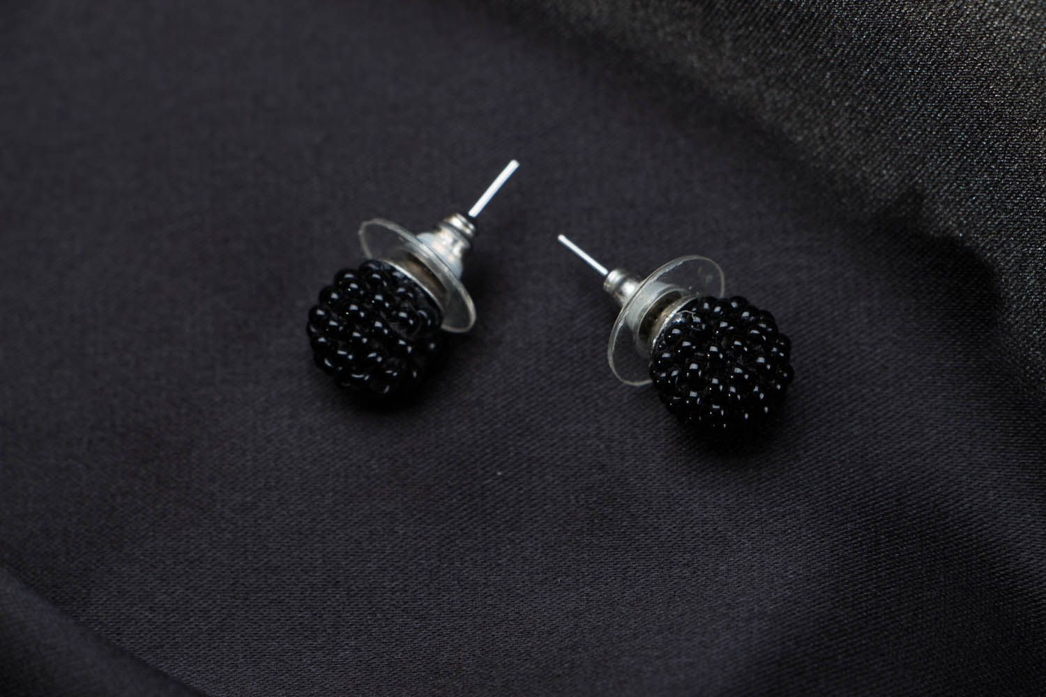 Handmade beaded earrings Blackberry photo 1