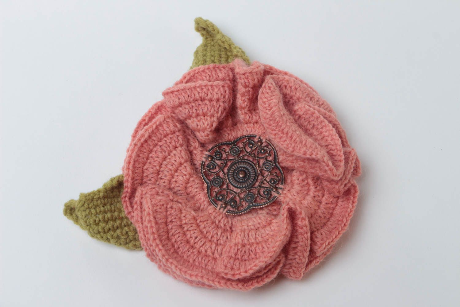Broche hecho a mano accesorio de moda tejido a crochet regalo original foto 2
