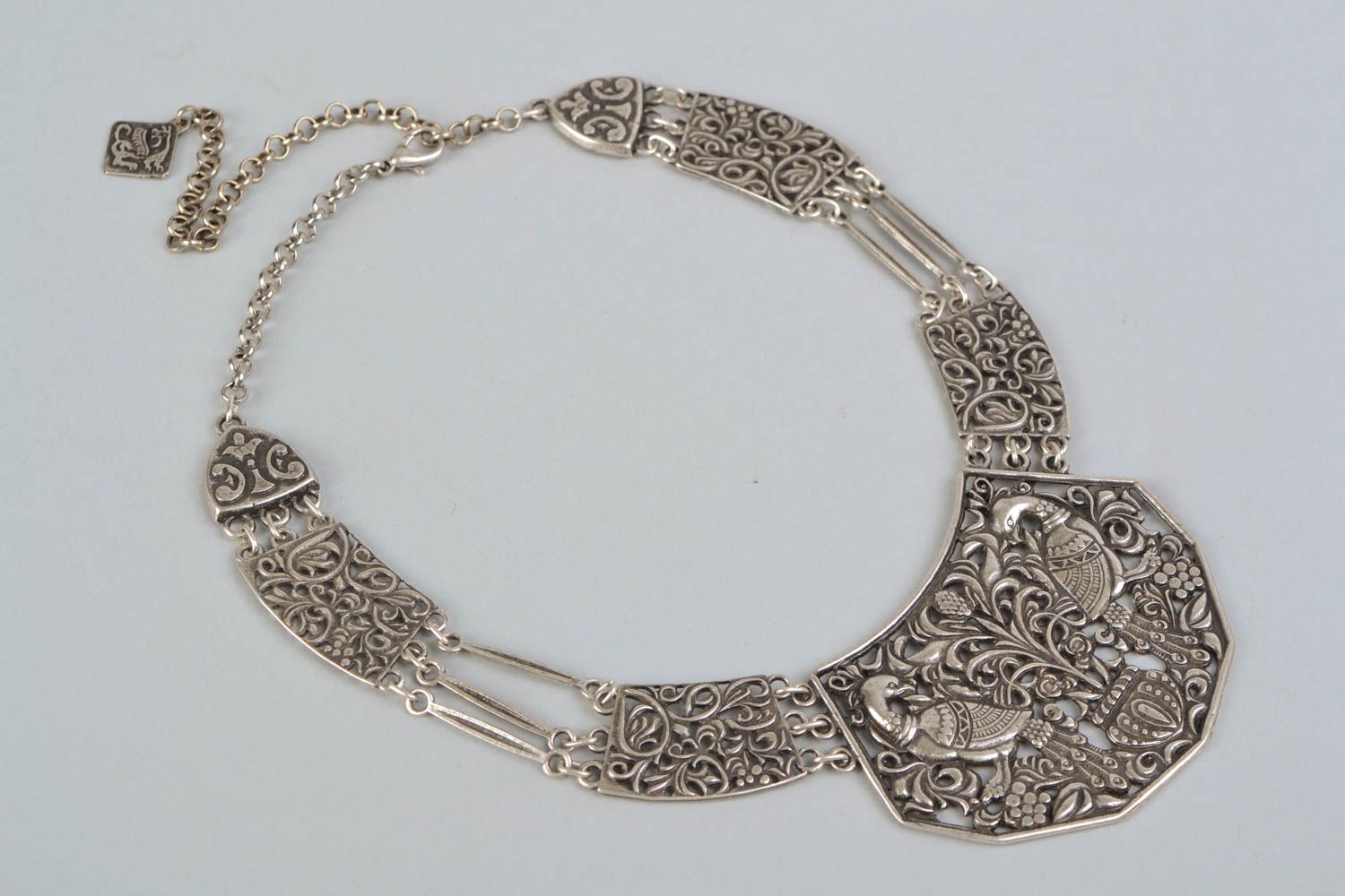 Handmade metal necklace in ethnic style photo 4