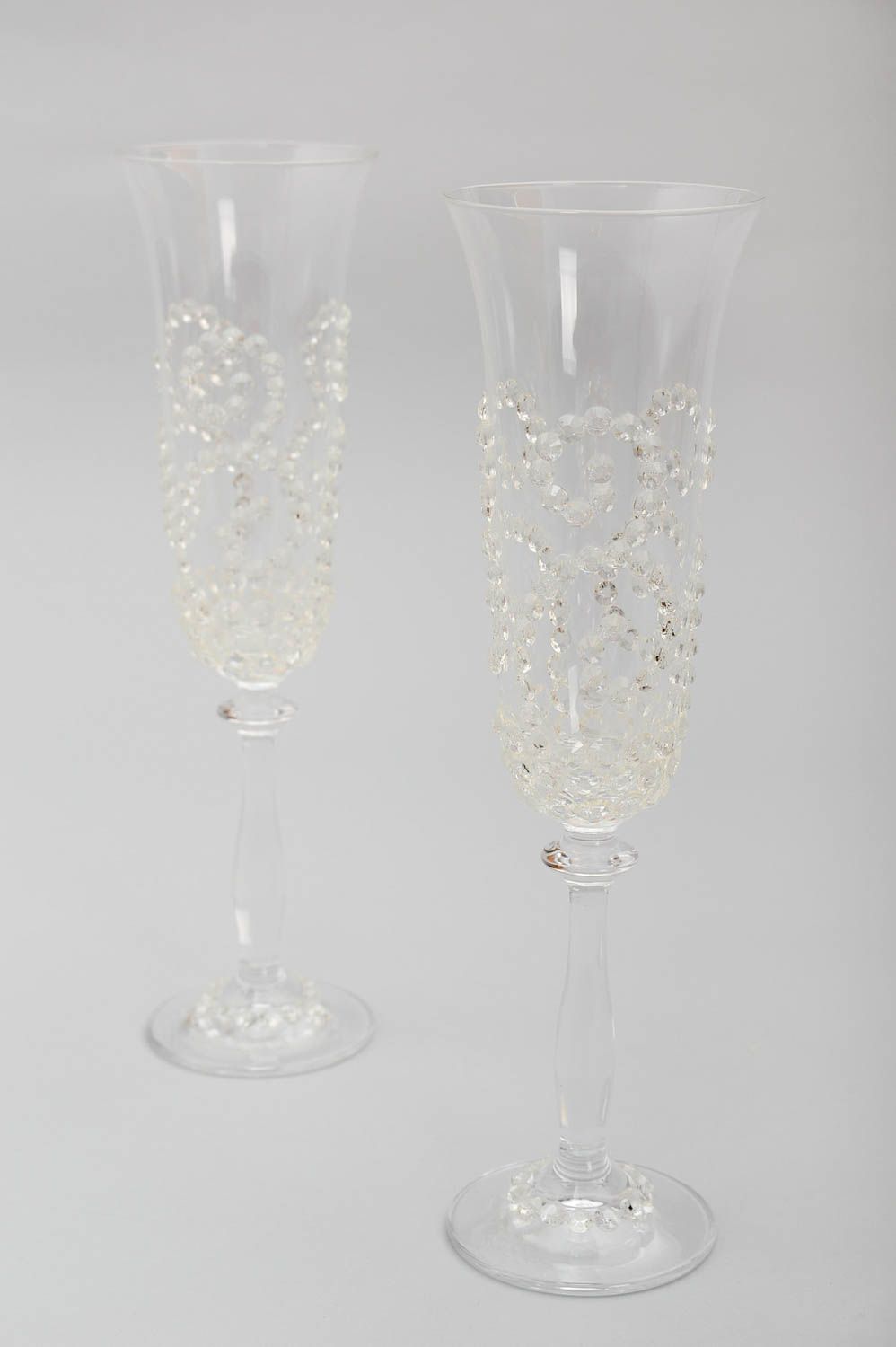 Copas para brindis artesanales accesorio para boda copas de novios transparentes foto 2