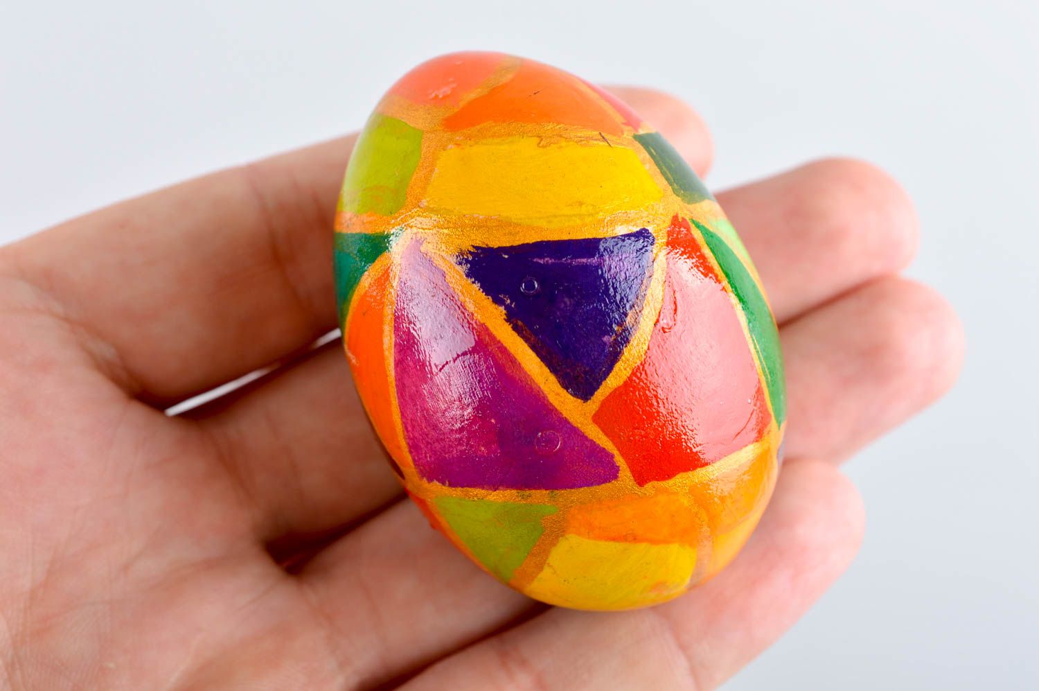 Unusual handmade Easter egg painted wooden Easter egg home decoration gift ideas photo 5