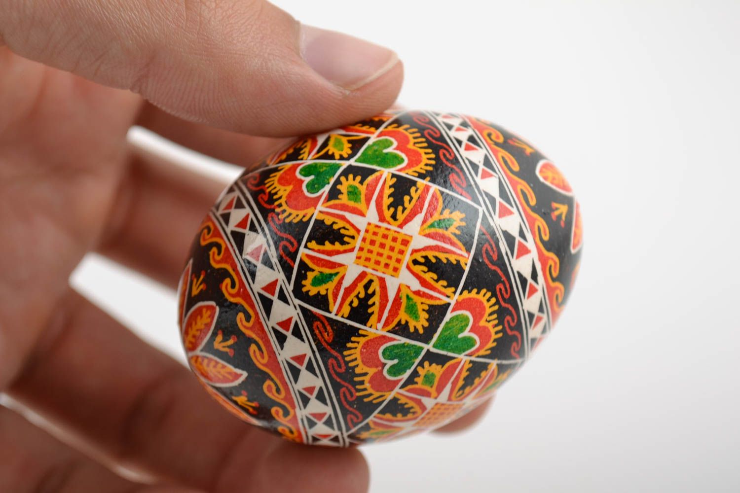 Bright and beautiful Easter egg painted with acrylics handmade pysanka  photo 2
