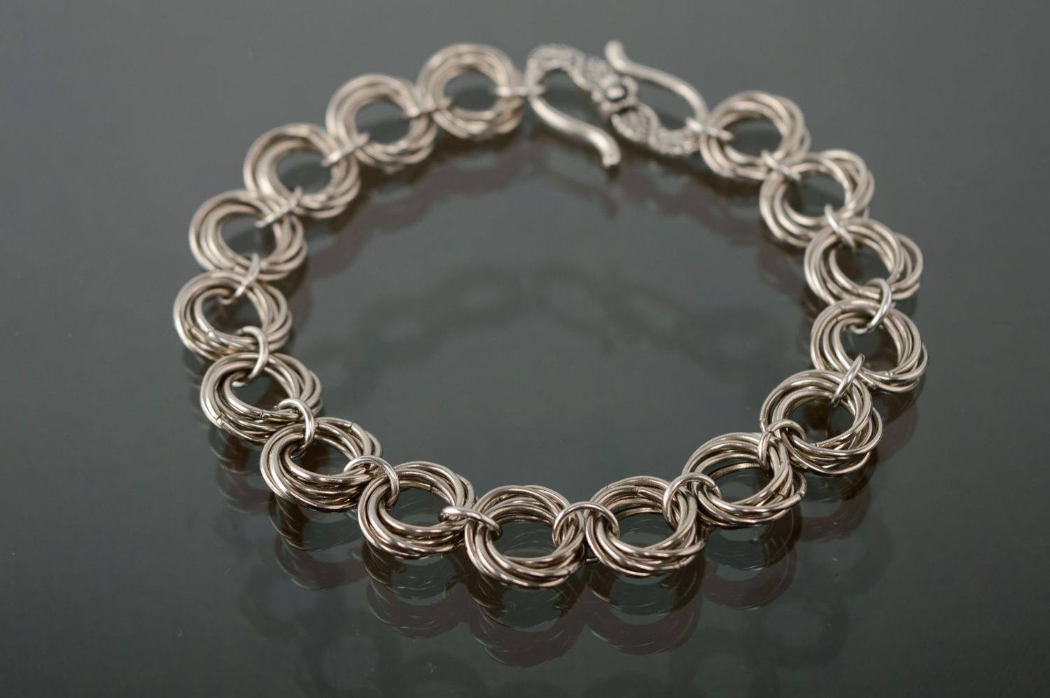 Handmade chainmail metal bracelet photo 1