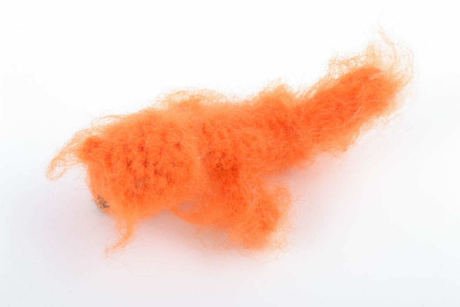 Пальчиковая игрушка лисичка ручной работы шерстяная вязаная рыженькая детская фото 4