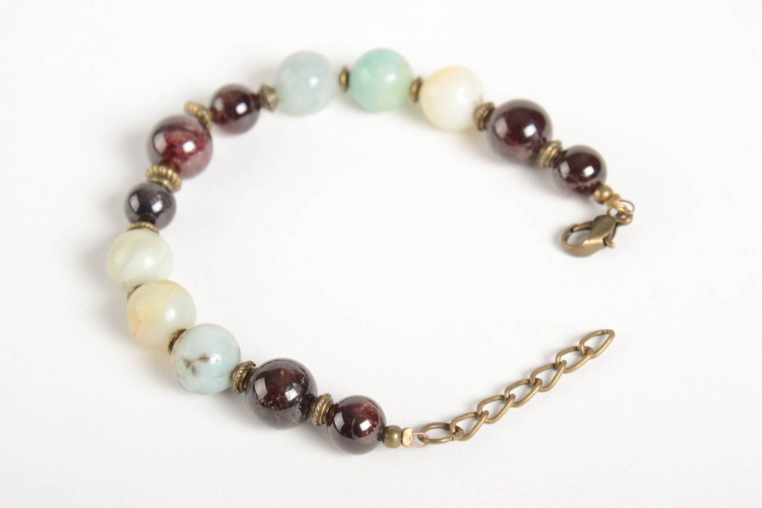Unusual handmade gemstone bracelet wrist bracelet with natural stones gift ideas photo 3