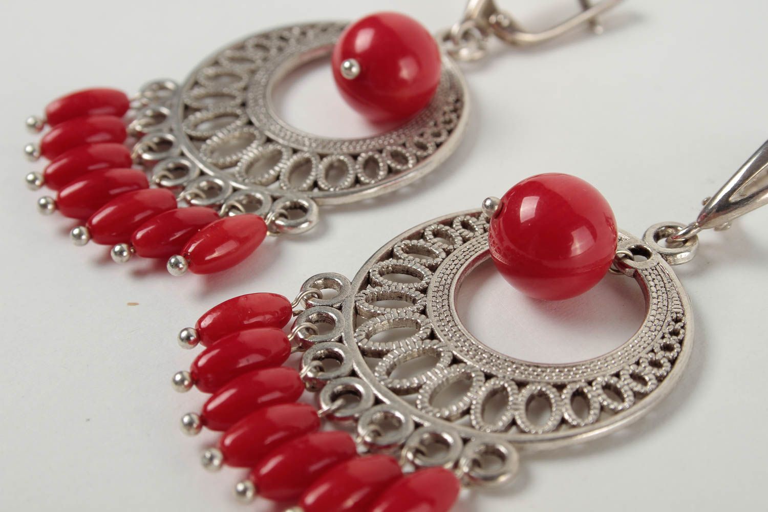 Handmade designer earrings beautiful elegant jewelry dangling earrings photo 3