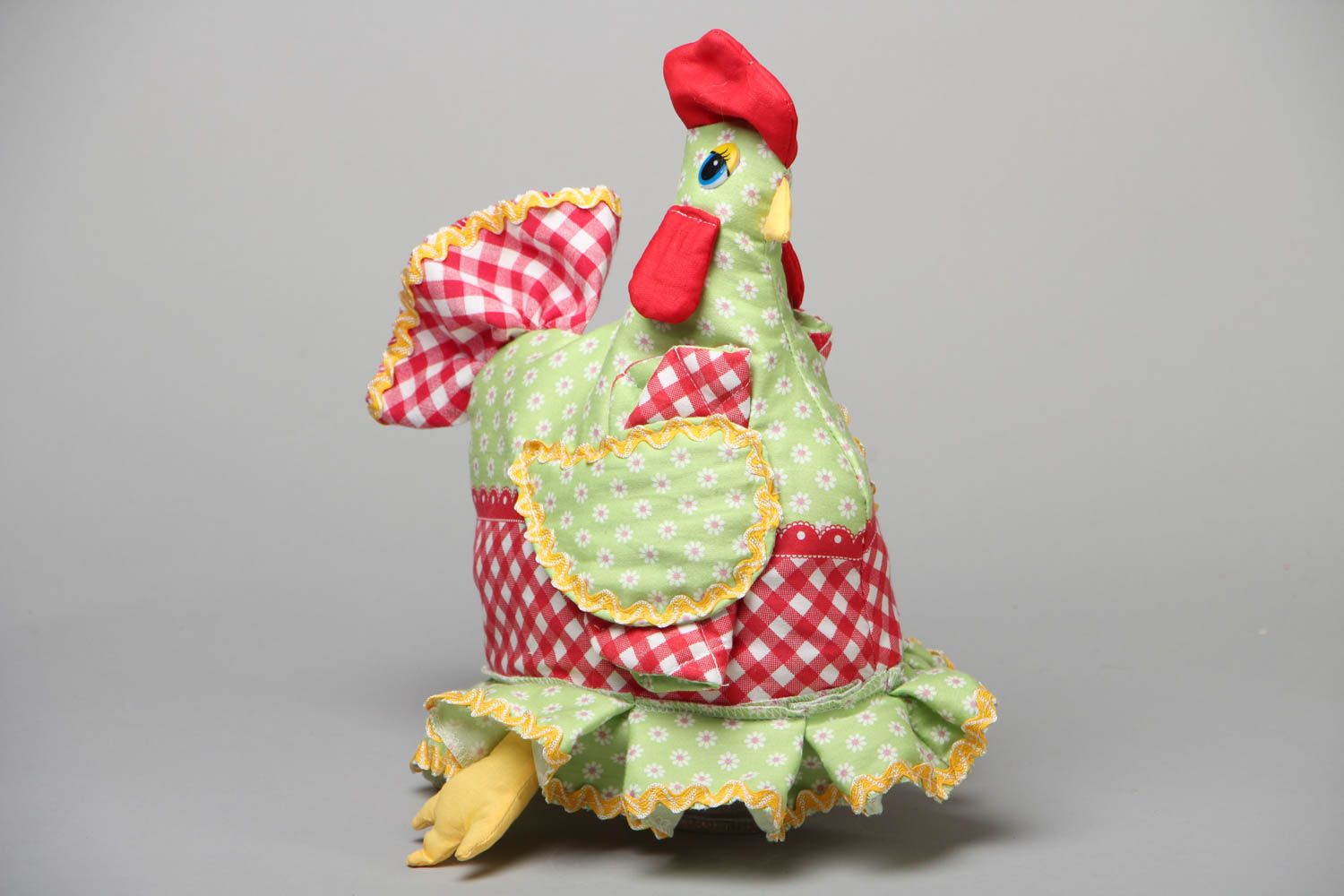 Handmade decorative soft colorful fabric teapot cozy Chicken  photo 1