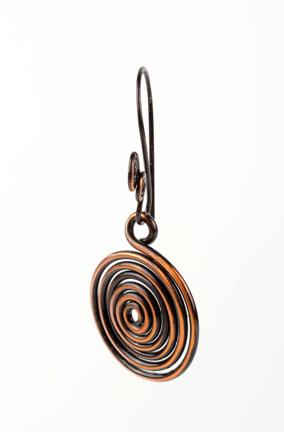 Handmade modische Kupfer Ohrringe Designer Schmuck Accessoire für Frauen Spirale foto 2