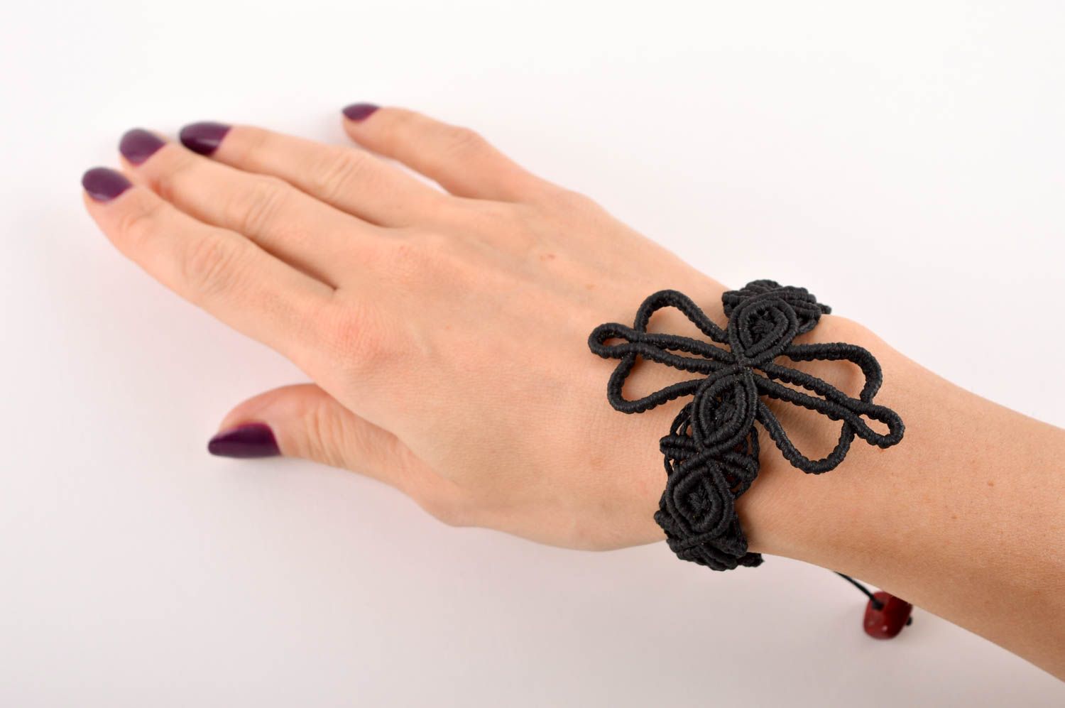 Handmade beautiful textile bracelet unusual elegant bracelet female accessory photo 5