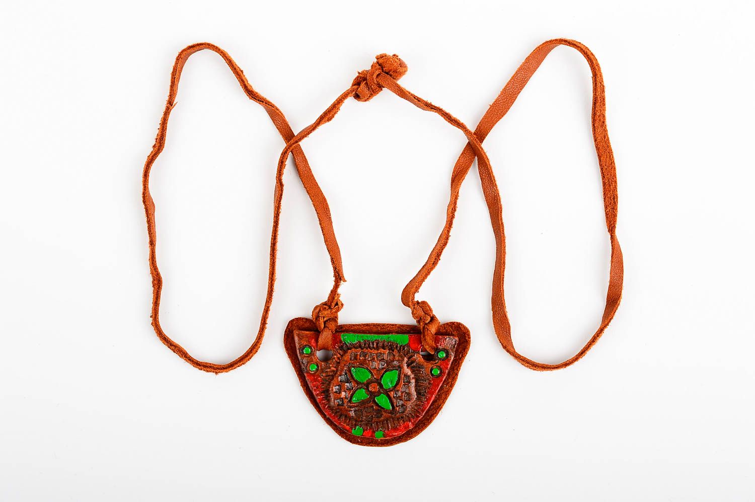 Ungewöhnliches Accessoire für Frauen handmade Damen Anhänger Keramik Schmuck foto 1