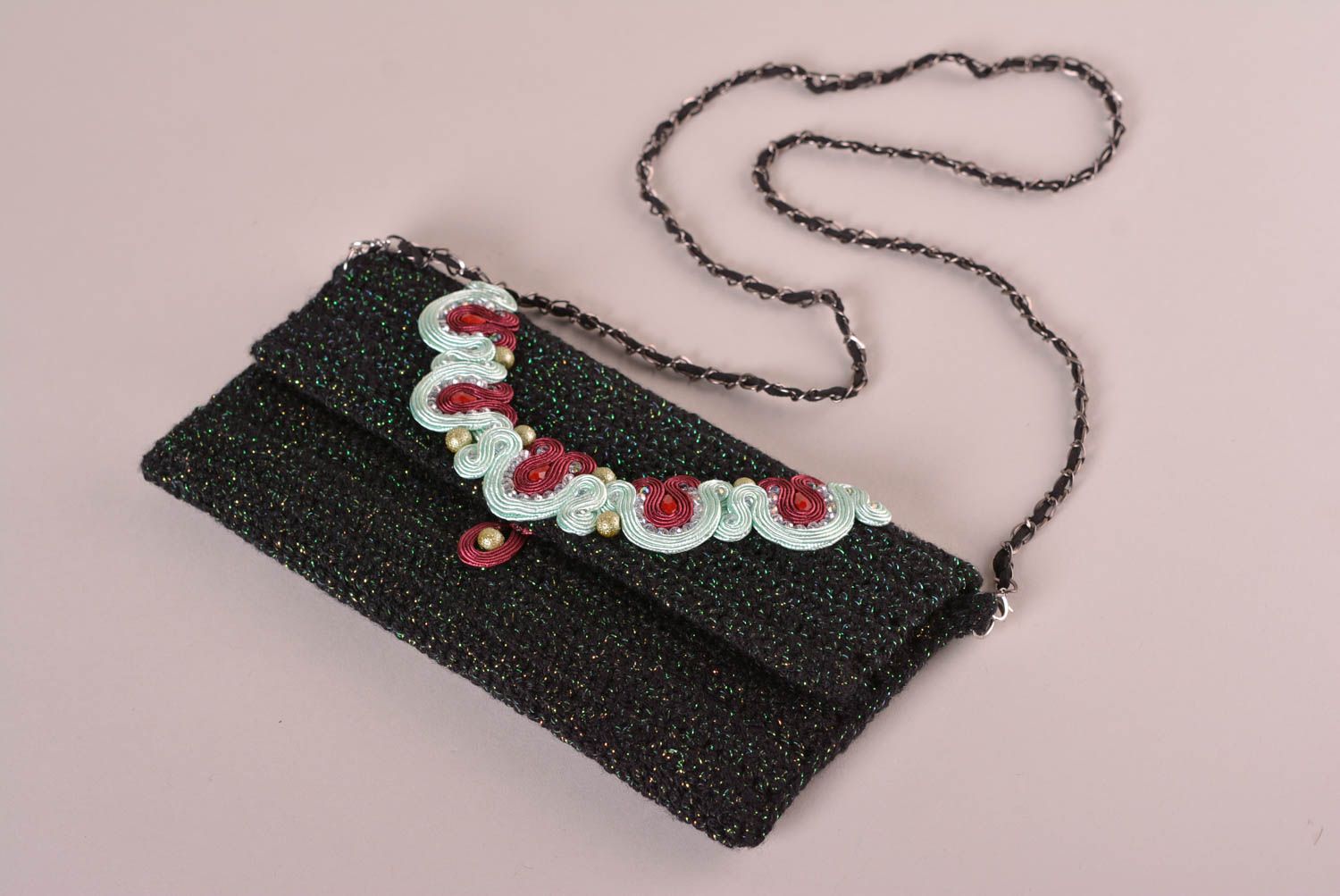 Handmade Tasche Clutch gestrickt Accessoire für Frauen Geschenke für Frau schön foto 3