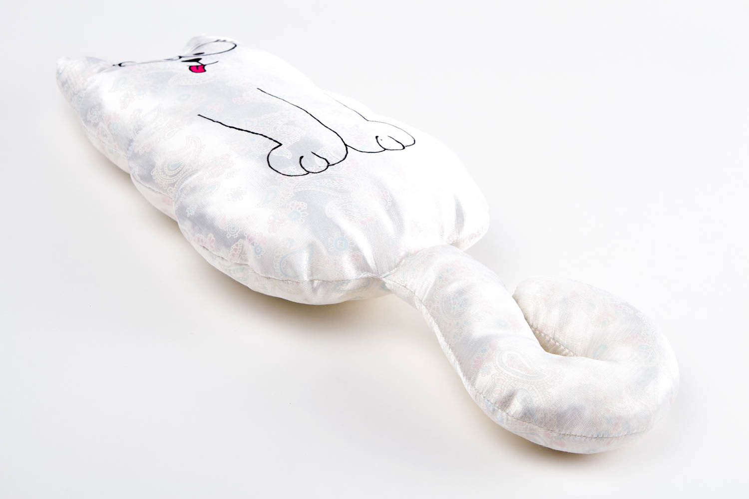 Игрушка-подушка ручной работы декоративная подушка детская игрушка котик фото 5